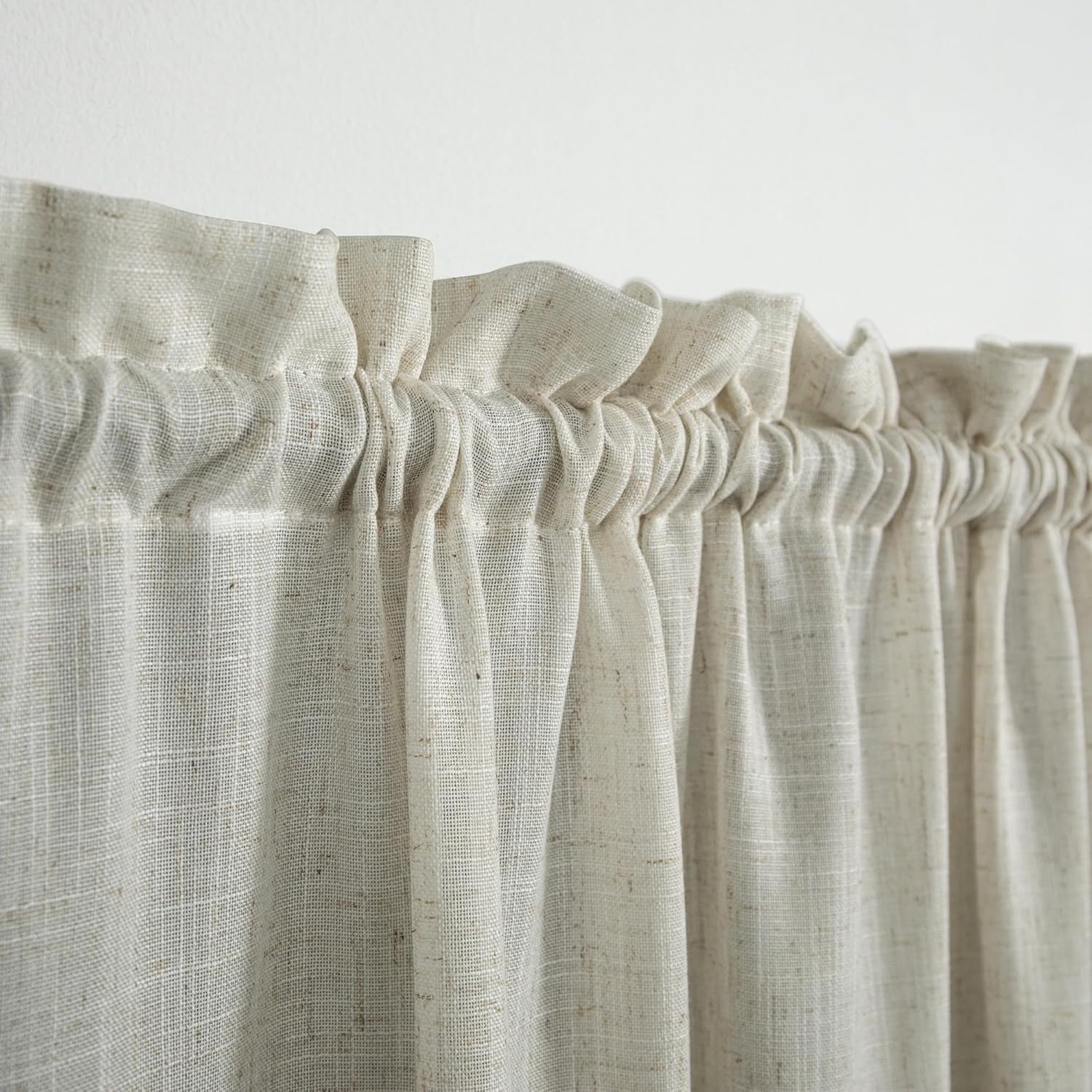 KOUFALL Cortinas de puerta de 72 pulgadas de largo para ventanas laterales, mezcla de lino, protección de privacidad, filtrado de luz, paneles de