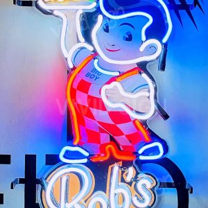 Queen Sense Lámpara de luz de neón de Bob Big Boy de 20 x 12 pulgadas con tecnología de impresión HD Vivid Art A120BSBV2VVD Queen Sense Lámpara de luz de neón de Bob Big Boy de 20 x 12 pulgadas con tecnología de impresión HD Vivid Art A120BSBV2VVD