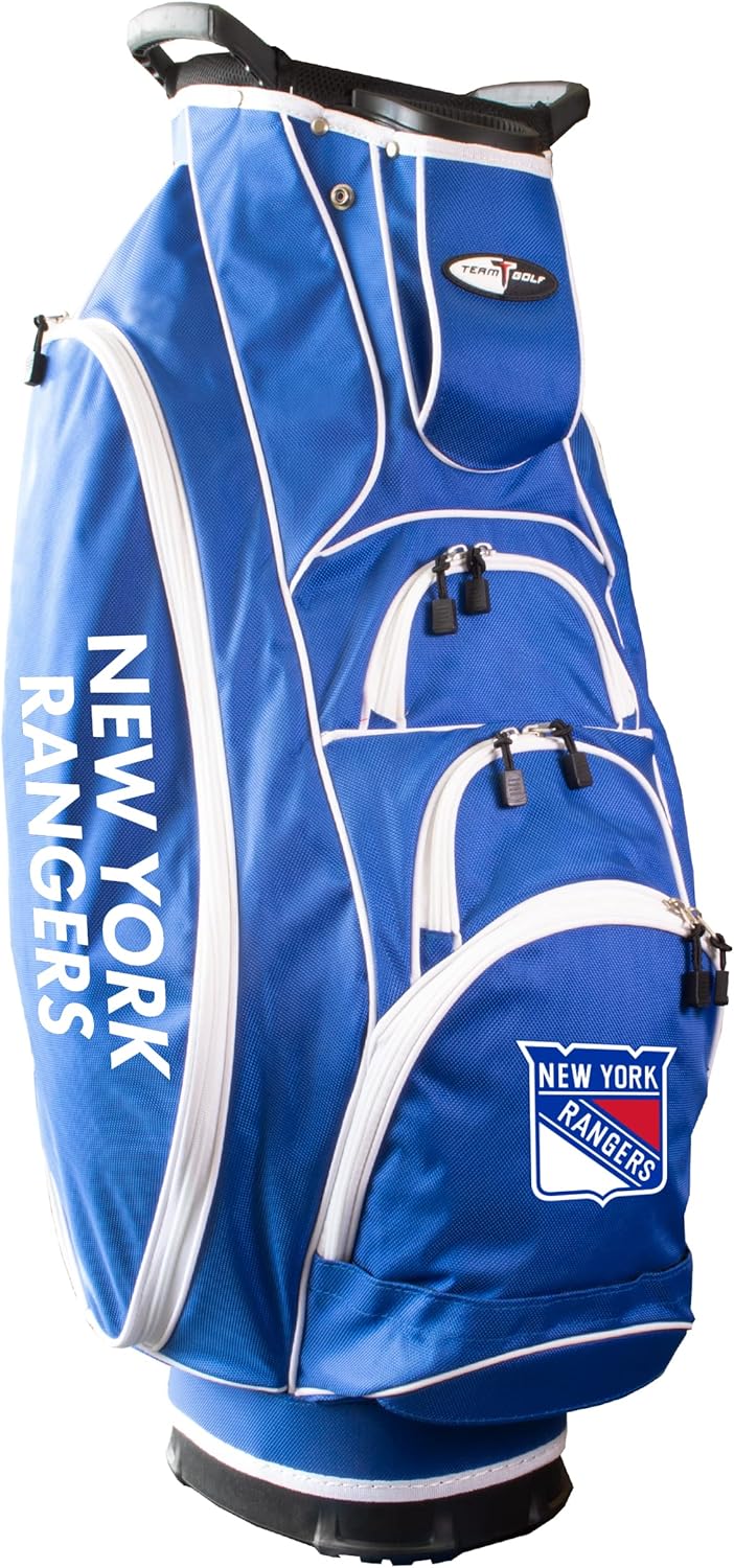 Team Golf NHL – Divisor de club ligero de 10 vías, soporte de acción de resorte, bolsillo enfriador aislado, guante de velcro y soporte para