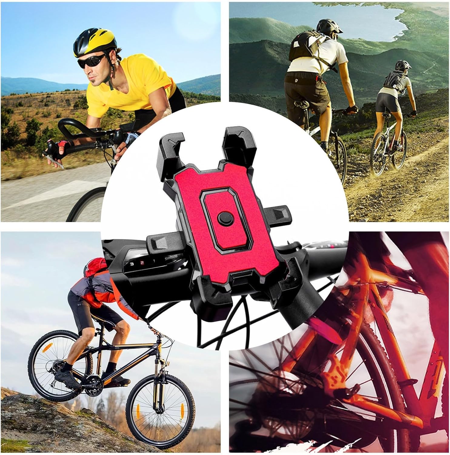 Jóvenes bicicleta eléctrica motocicleta batería coche teléfono móvil soporte montar coche motocicleta máquina navegación apoyo