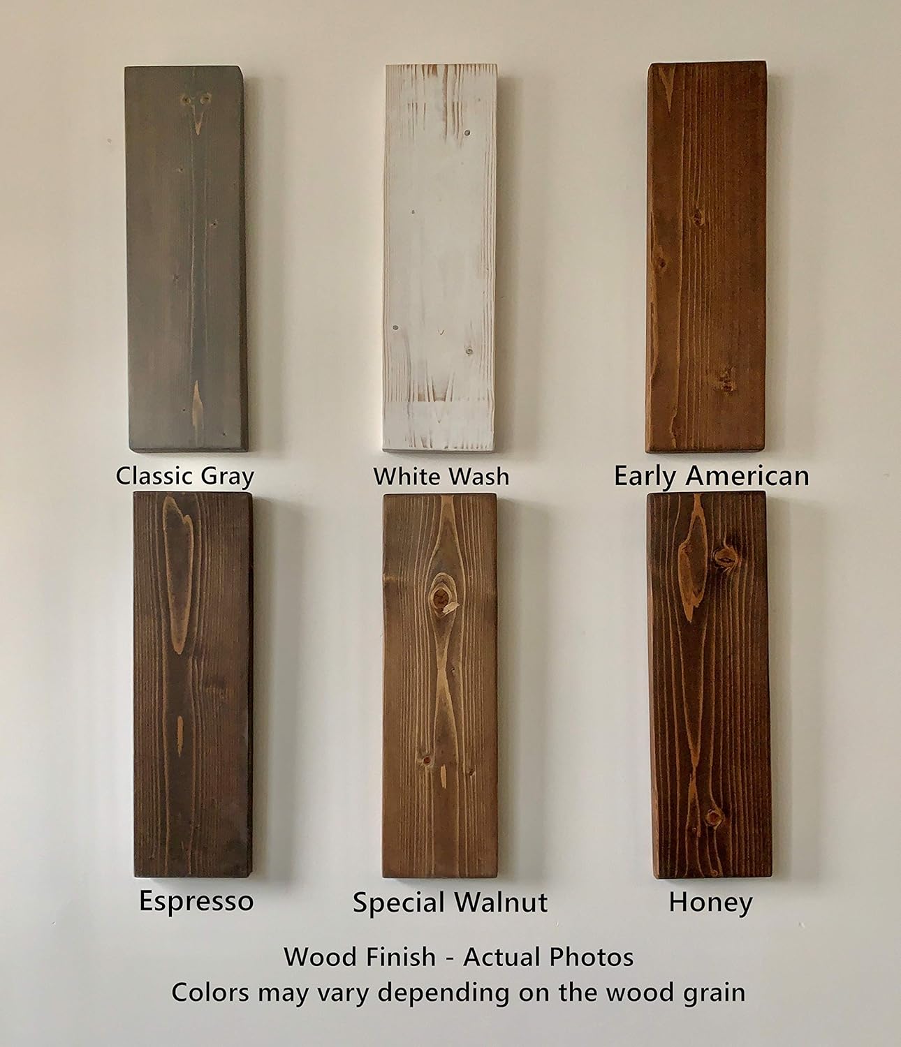 Juego de 3 estantes flotantes de madera New England, de pino rústico hecho a mano para la pared de la cocina, el dormitorio, la oficina, acabado