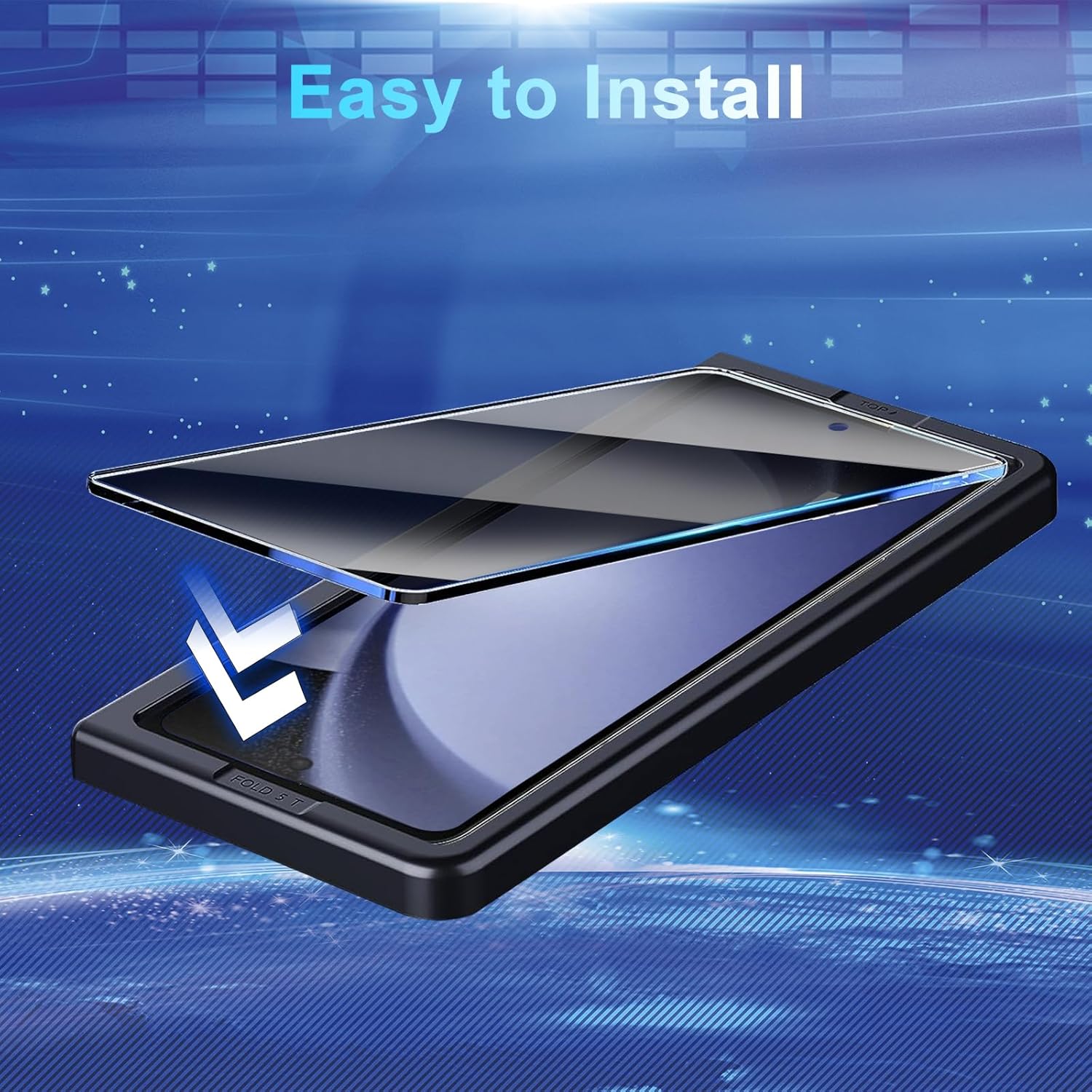 Paquete de 2 + 2 protectores de pantalla de privacidad para Galaxy Z Fold 5, paquete de 2 películas templadas de privacidad frontal con 2 unidades