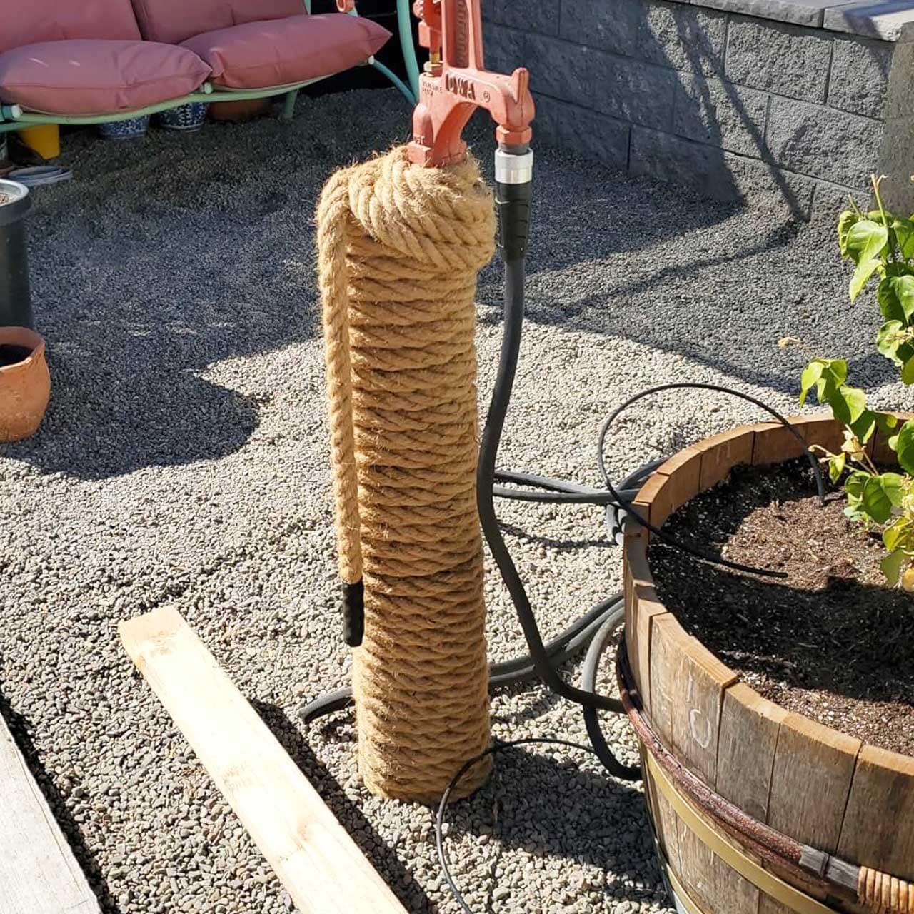 Cuerda de yute natural, 34 pulgadas x 50 pies, cuerda de cáñamo gruesa, cuerda de manila trenzada para hamaca, barandilla, manualidades, decoración
