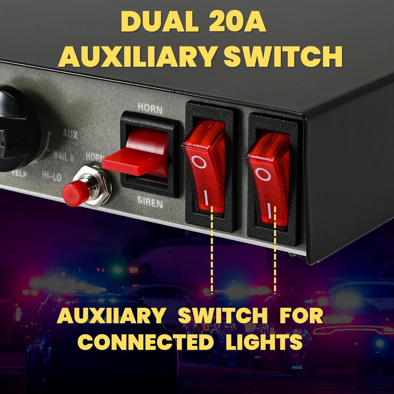 Sistema PA de 200 W con micrófono de mano para camión auto, 9 tonos 120-130dB altavoz de sirena de policía, sistema de advertencia de 12 V con 2