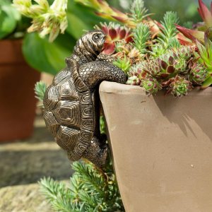 Figura de tortuga hecha a mano para macetas, adorno decorativo para patio, figura de maceta de flores Figura de tortuga hecha a mano para macetas, adorno decorativo para patio, figura de maceta de flores