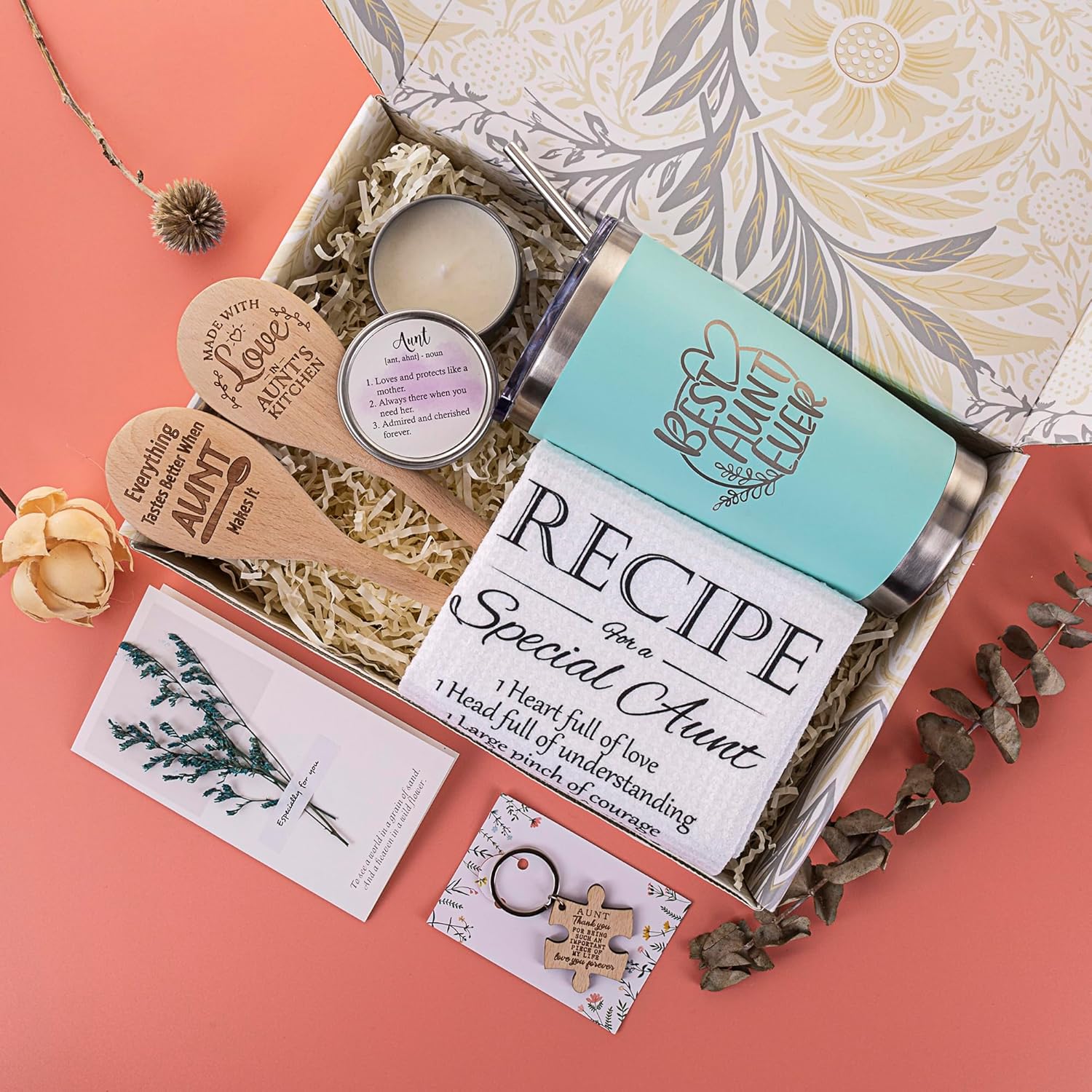 ELEMENU Regalos para tía, regalos para tía de sobrina, sobrino, cestas de regalo de cumpleaños para tía, tia, tía, día de la madre, cestas de regalo