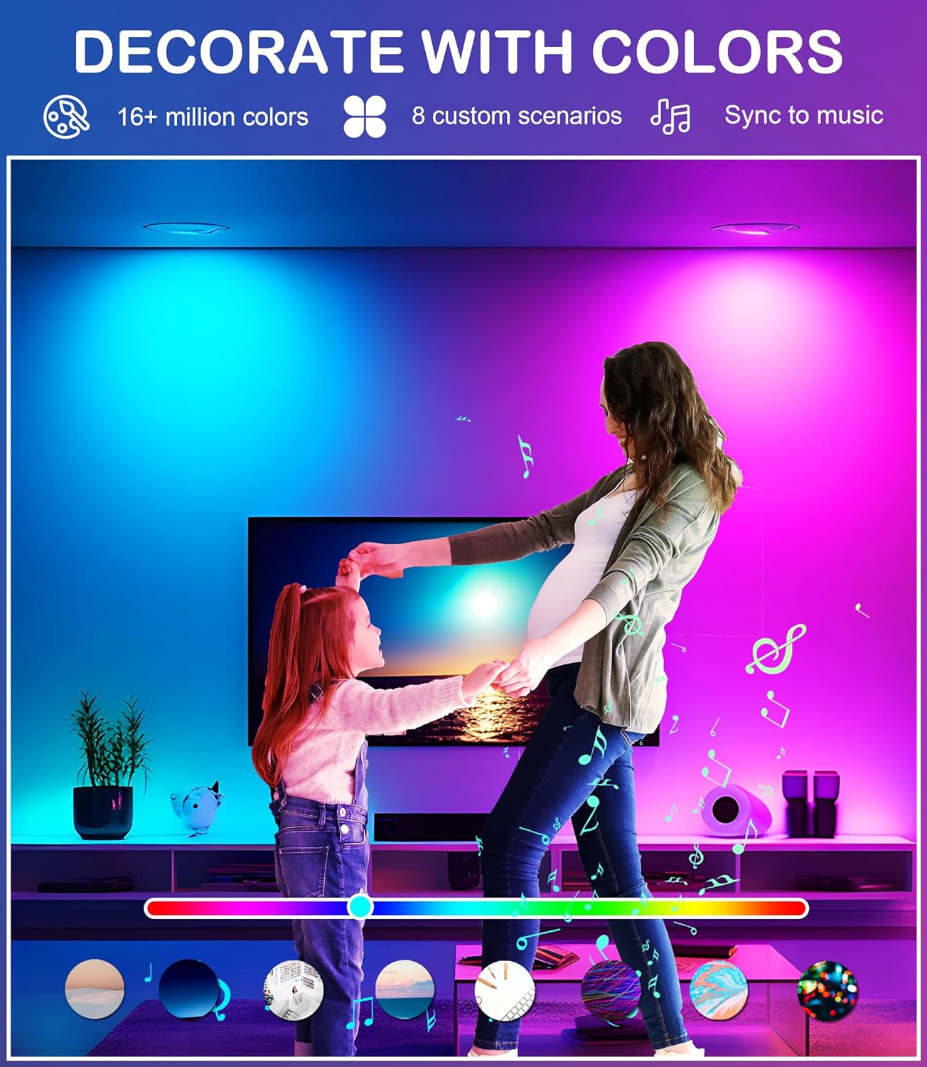 Paquete de 4 luces empotradas ClOUDY BAY con cardán inteligente WiFi de 6 pulgadas cambio de color RGBCW compatible con Alexa y Google Home no - Imagen 4