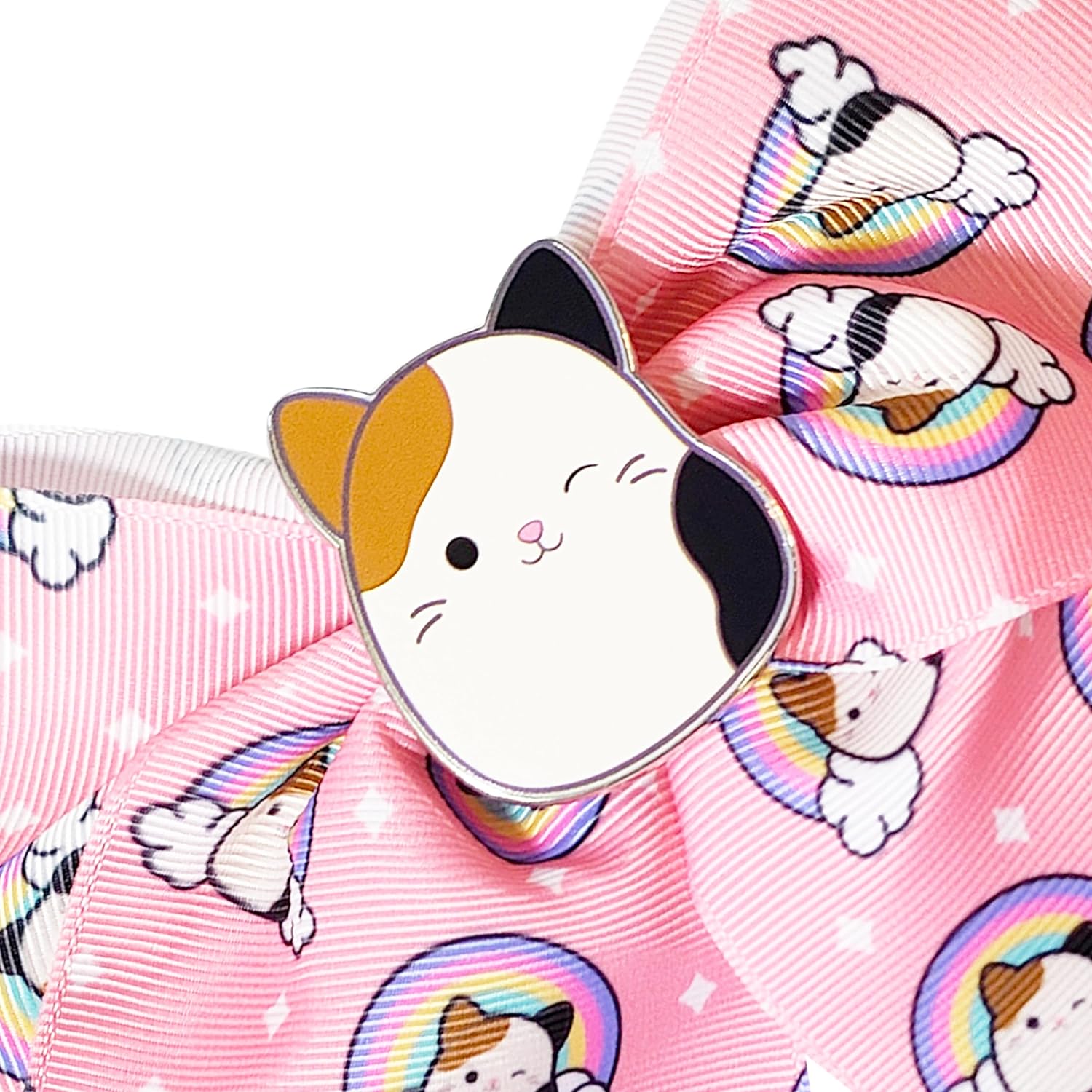 LUV HER Bonitos lazos para el pelo de Squishmallows para niñas, un lazo grande estampado de Squishmallows con un dije con tu personaje favorito,