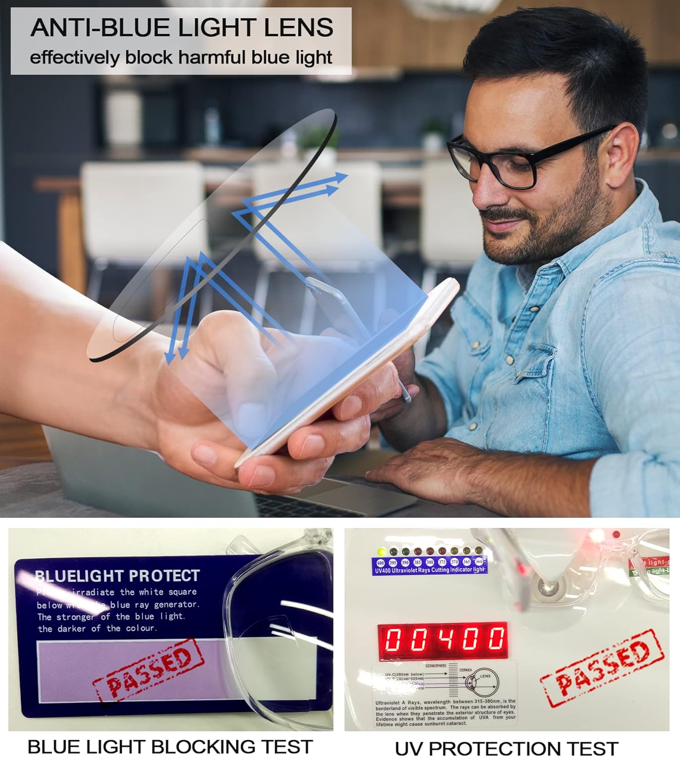 WEMOOTANTS Lentes de lectura bifocales para hombre, con bloqueo de luz azul, para lectores de computadora 1.0 1.25 1.5 1.75 2.0 2.25 2.5 2.75 3.0