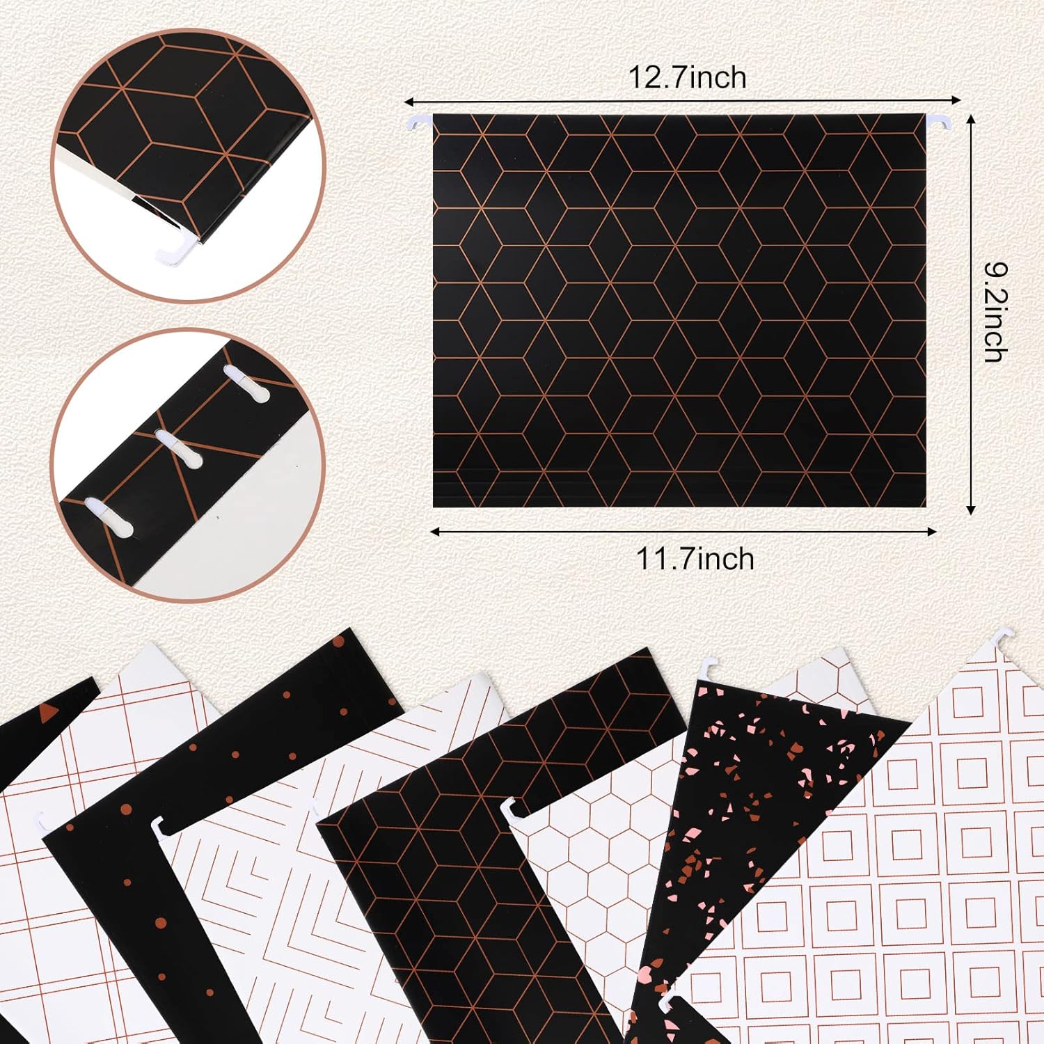 Paquete económico de 32 carpetas de archivos, 8 bonitos diseños gráficos, incluyendo pestañas e insertos ajustables, tamaño carta, organizador