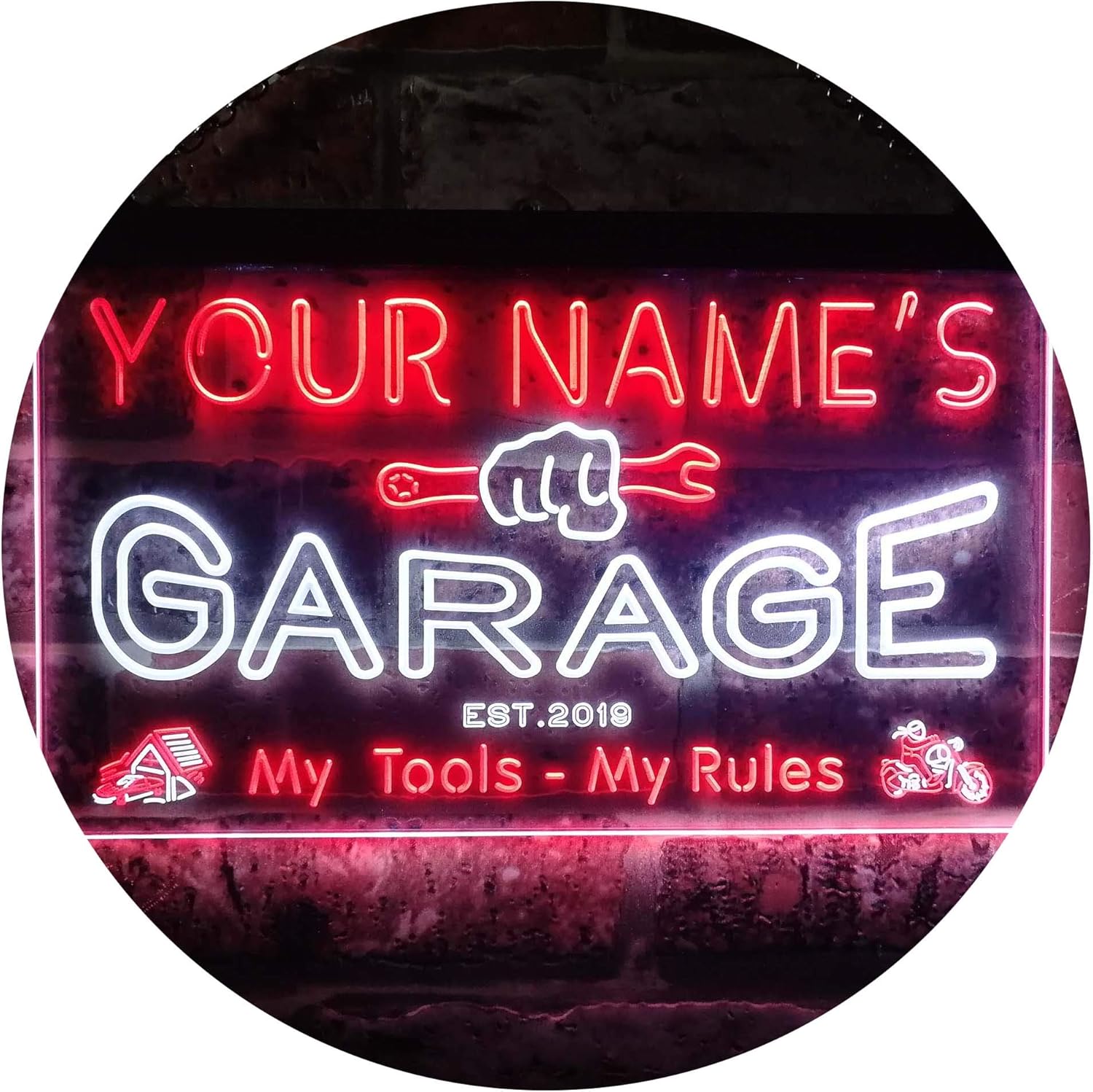 ADVPRO personalizado tu nombre estación del año, garaje temático, cueva para hombres. Decoración con doble color LED neón signo st6-pp1-tm
