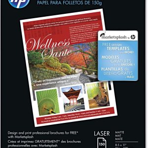 Hp Q6543a Papel para folleto lƔser de color, brillo 98, 40 libras, 8-12 x 11, blanco, 150 shtspaquete Hp Q6543a Papel para folleto lƔser de color, brillo 98, 40 libras, 8-12 x 11, blanco, 150 shtspaquete