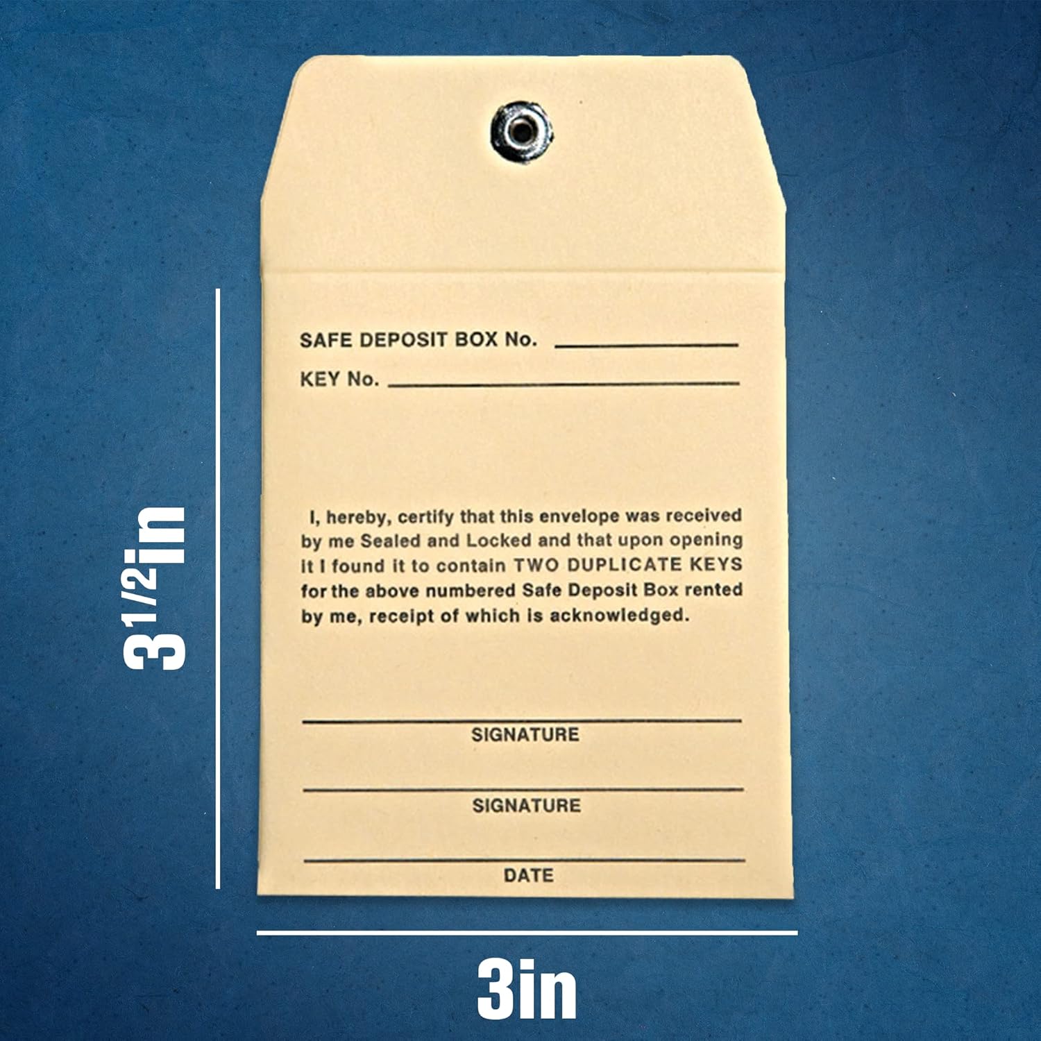 BankSupplies Sobres de Manila  3 pulgadas de ancho x 3.5 pulgadas de alto  Paquete de 300  Sobres de caja de seguridad  Impresión estándar  Fondo de