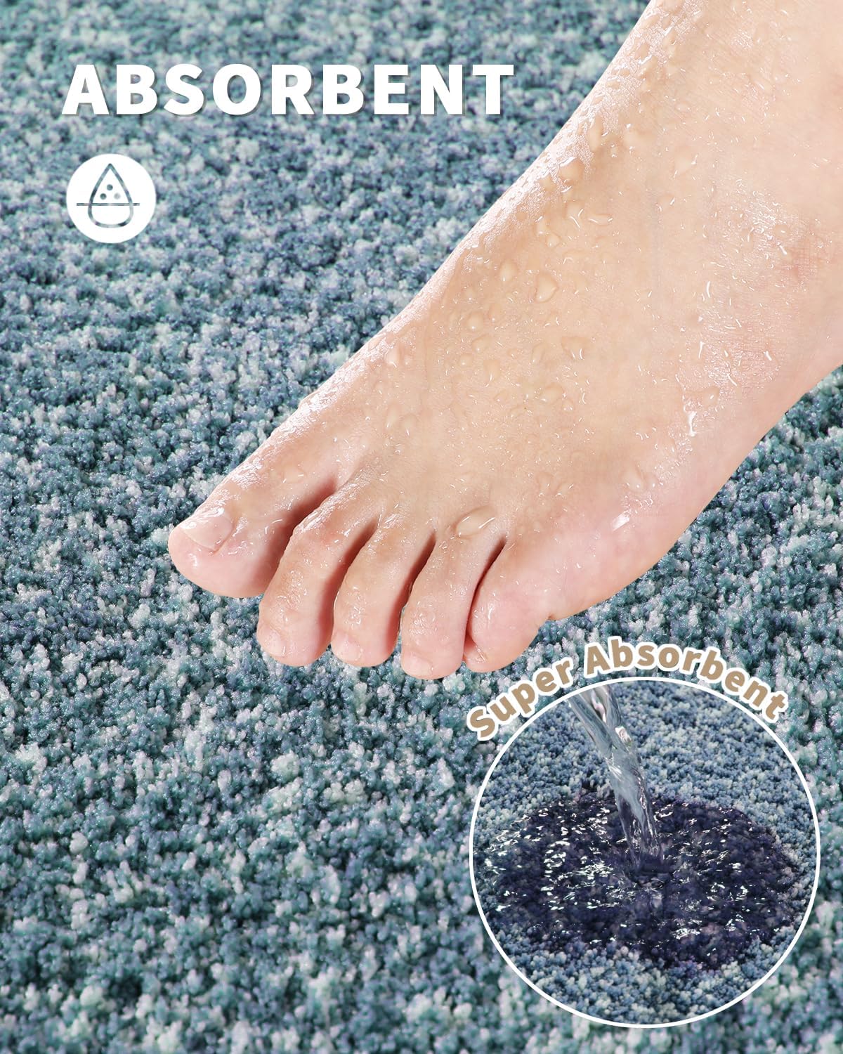 Yimobra Alfombras de baño, extra suaves y cómodas, antideslizantes, absorbentes de agua y gruesas, lavables a máquina, alfombras peludas para duchas