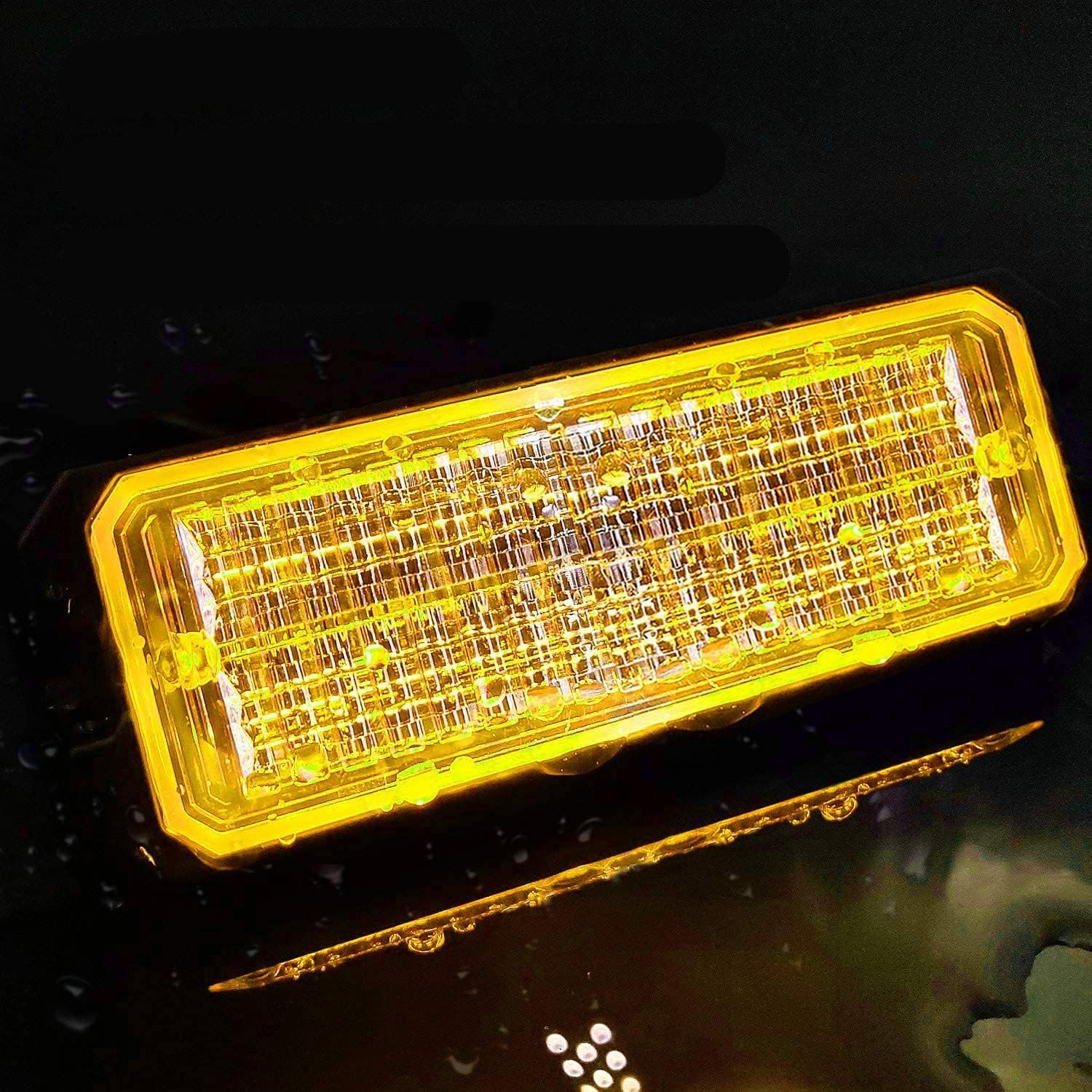 Advertencia de emergencia de peligro, 30 LED, 32 vatios, mini barra de luz de alta intensidad IP66 impermeable (ámbar, interruptor y control remoto)