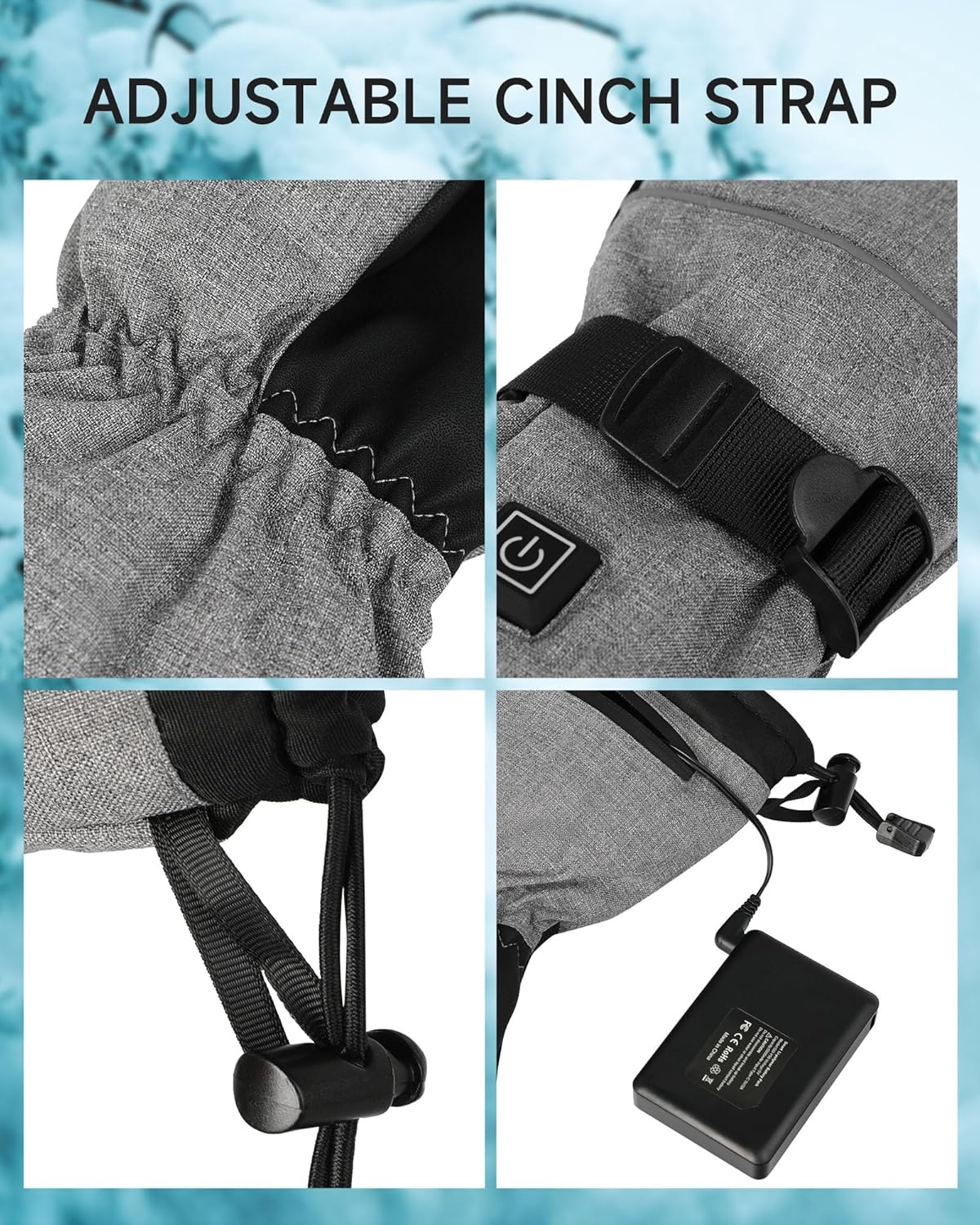 ALLJOY Guantes térmicos para hombres y mujeres, baterías recargables de 5000 mAh, 3 niveles de calefacción, guantes eléctricos para pantalla táctil,