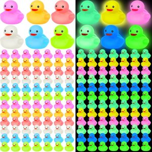 Deekin 240 patos de goma que brillan en la oscuridad, operación a granel, patos de goma fluorescentes de Navidad, juguete chirriante para tina de Deekin 240 patos de goma que brillan en la oscuridad, operación a granel, patos de goma fluorescentes de Navidad, juguete chirriante para tina de