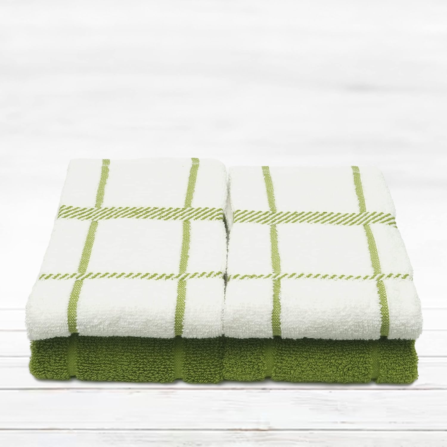 Mellow Buff Toallas de cocina de rizo 100% algodón, paquete de 4 unidades de 16 x 26 pulgadas, toallas de cocina súper suaves y absorbentes,