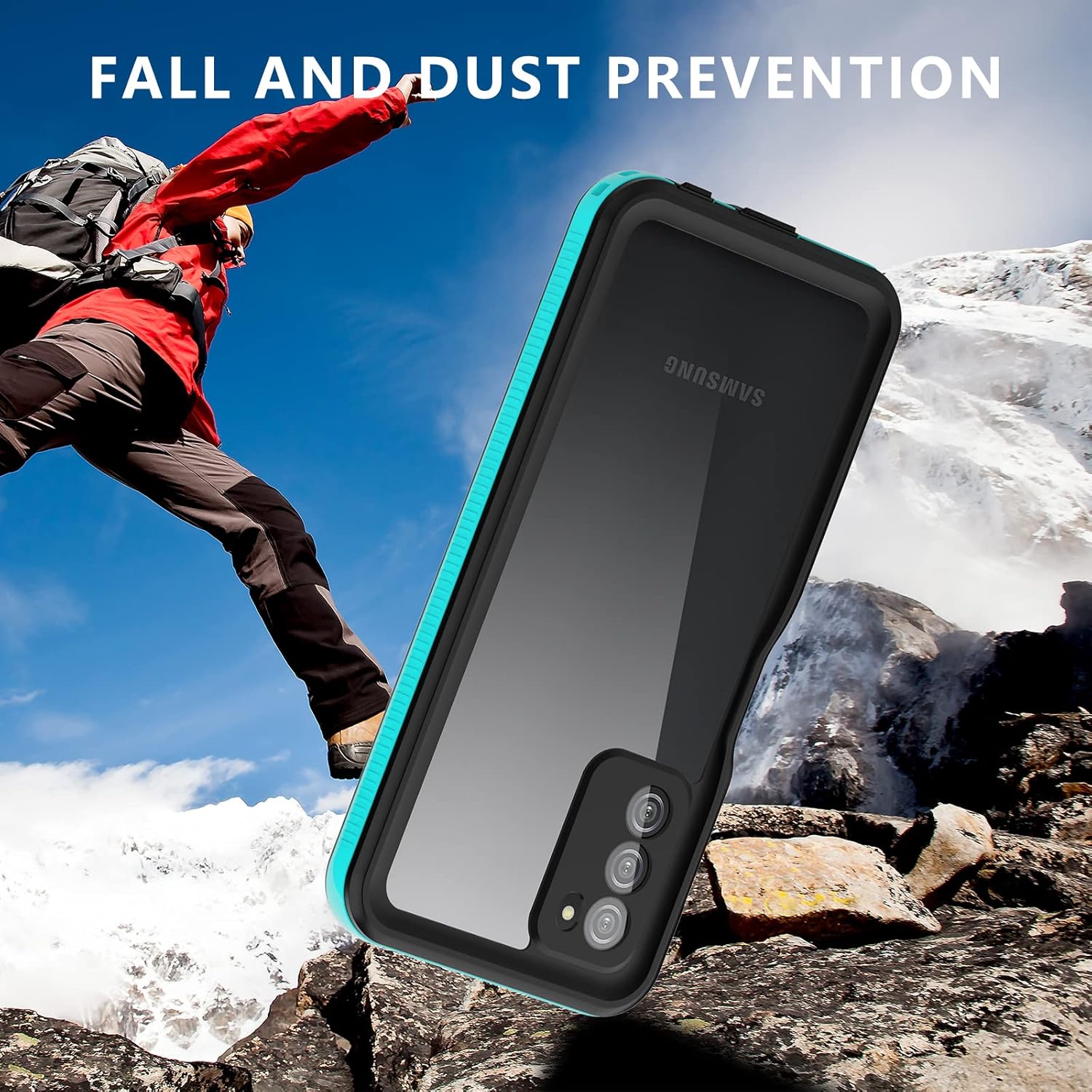 Funda impermeable para Samsung Galaxy A03S con protector de pantalla integrado, resistente al agua, a prueba de polvo, a prueba de golpes, a prueba
