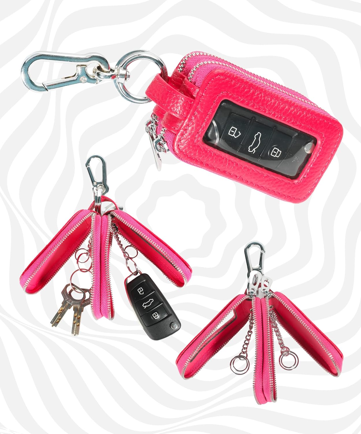 Funda para llavero, soporte de cuero para llavero, funda para llave inteligente, funda de llavero para control remoto, accesorios de automóvil,
