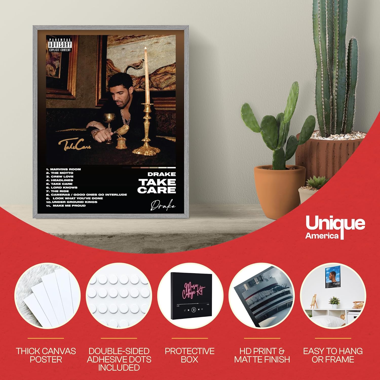 unique america 6 piezas  pósteres, carteles de cubierta de álbum, carteles de música, cubiertas de álbum para decoración de pared, carteles de