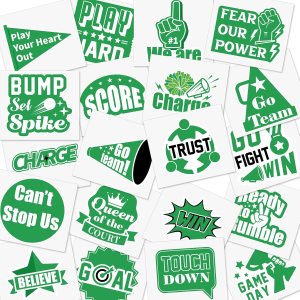 Demissle 200 tatuajes temporales de espíritu de equipo, porristas número 1, tatuajes temporales de sóftbol, fútbol, béisbol, tatuajes faciales y Demissle 200 tatuajes temporales de espíritu de equipo, porristas número 1, tatuajes temporales de sóftbol, fútbol, béisbol, tatuajes faciales y