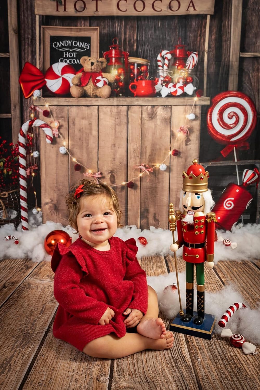 Kate Fondo de fondo para árbol de Navidad, 9.8 x 6.6ft, para invierno, de cacao caliente, accesorios de estudio de fotos