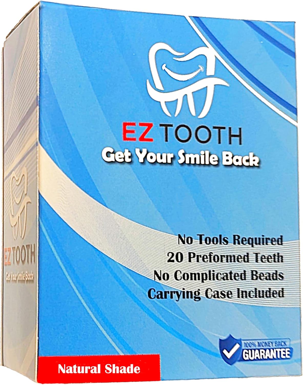 EZ Tooth – Amazing Temporary Tooth – Diente preformado – Kit de repuesto para dientes faltantes – Reparación instantánea de dientes – Sombra natural