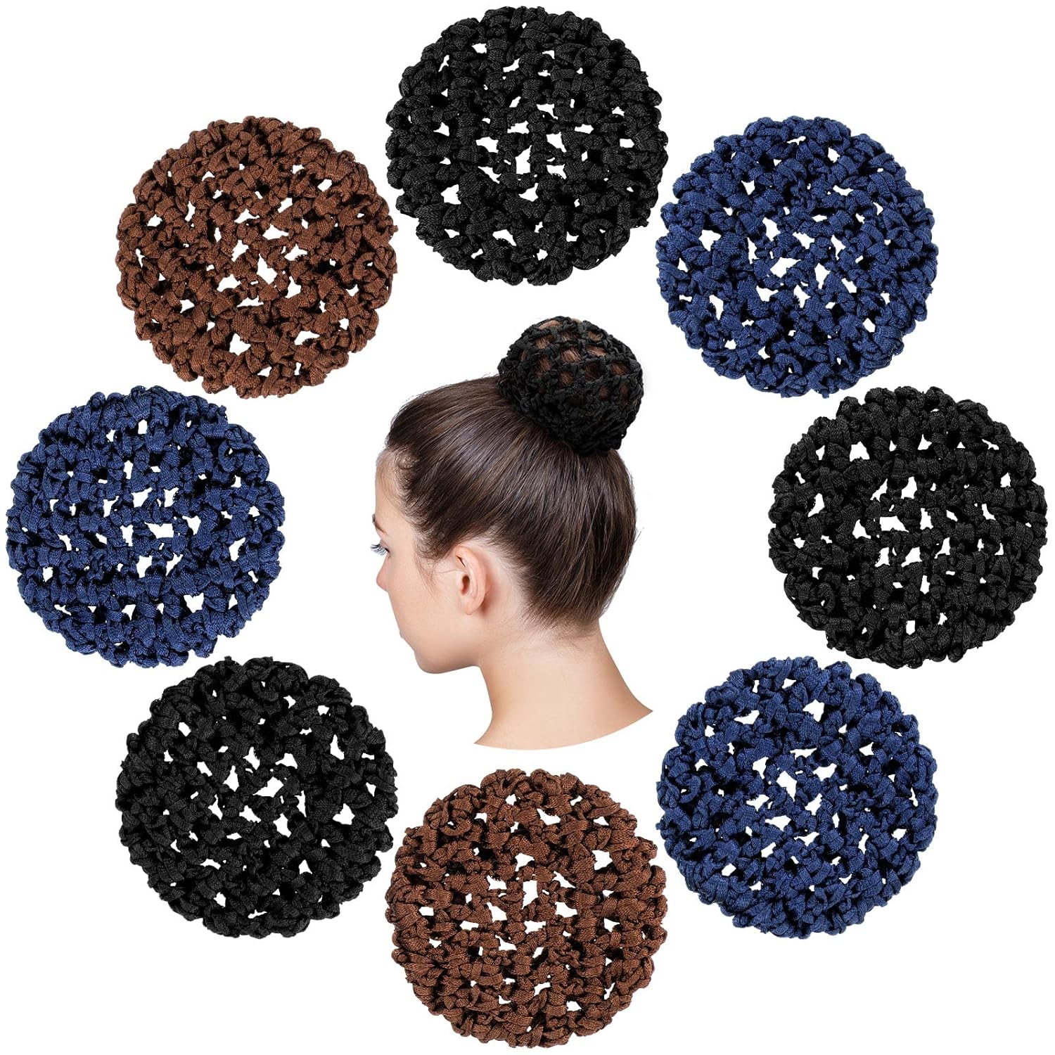 8 piezas de fundas de moño de ballet para niñas, redes invisibles para moño, redecillas de pelo de baile, redes para el cabello para moño, para