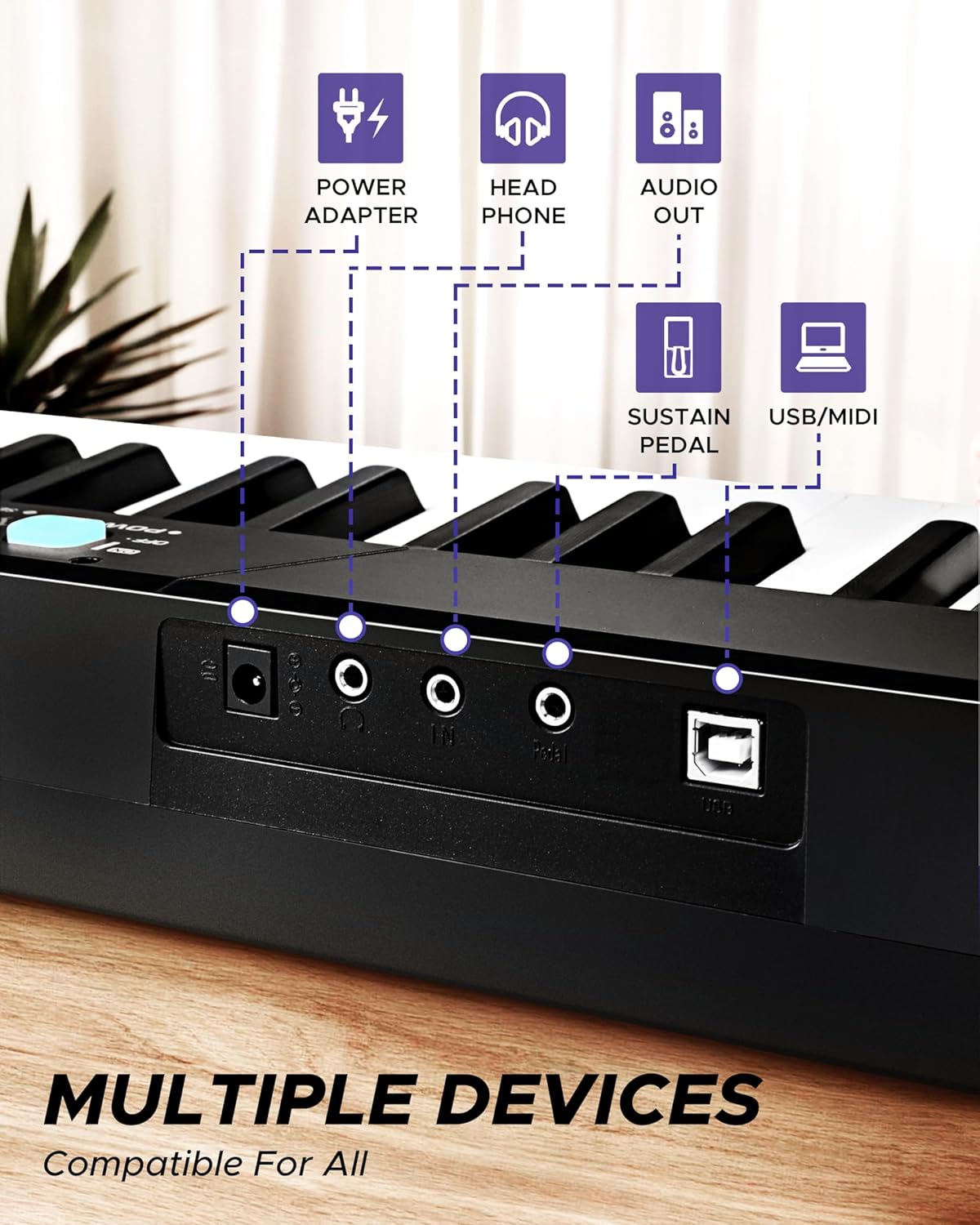 Starfavor Piano de teclado de 88 teclas, piano digital portátil compacto con 88 teclas semipesadas, juego de teclado eléctrico para principiantes