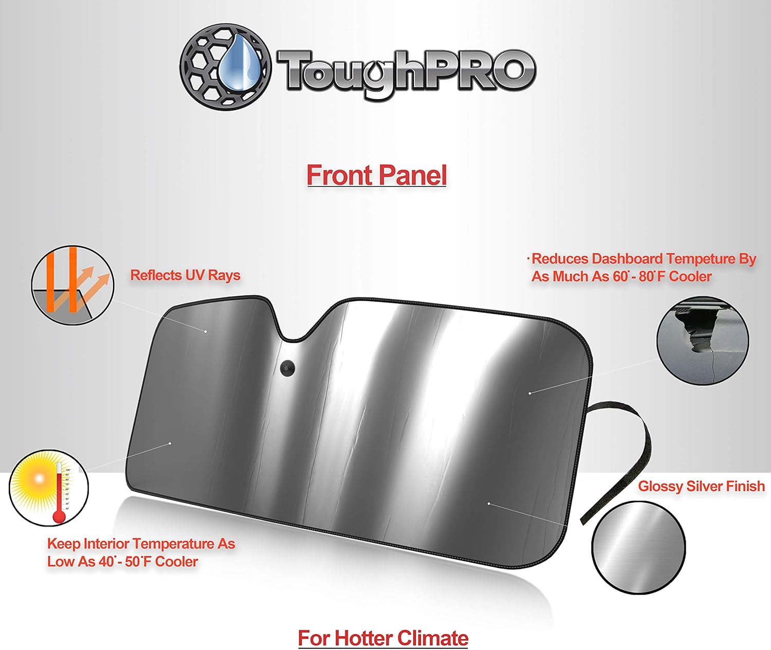 TOUGHPRO Accesorios para parasol para parabrisas compatibles con Jeep Wagoneer 2022 2023 2024 2025, automatización de calor, ajuste personalizado,