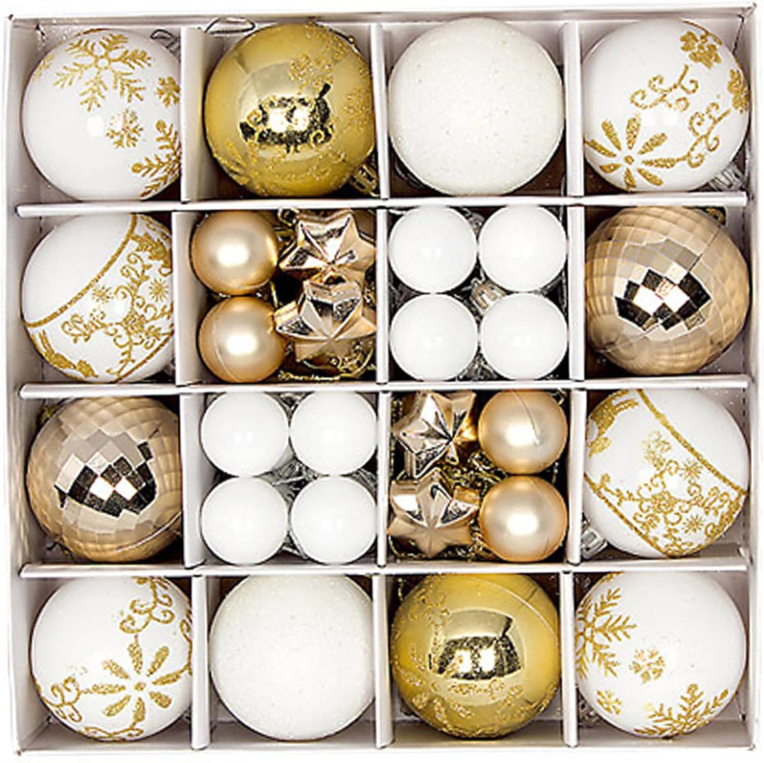 Adornos para árbol de Navidad, juego de 44 bolas de Navidad, juego de bolas de Navidad de plástico inastillables, decoración para festivales y