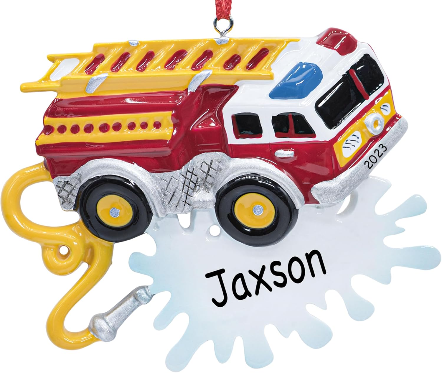 Adorno de Navidad personalizado para camión de bomberos 2023  Personalización gratuita  Motor de bomberos para árbol de Navidad  Bombero bombero