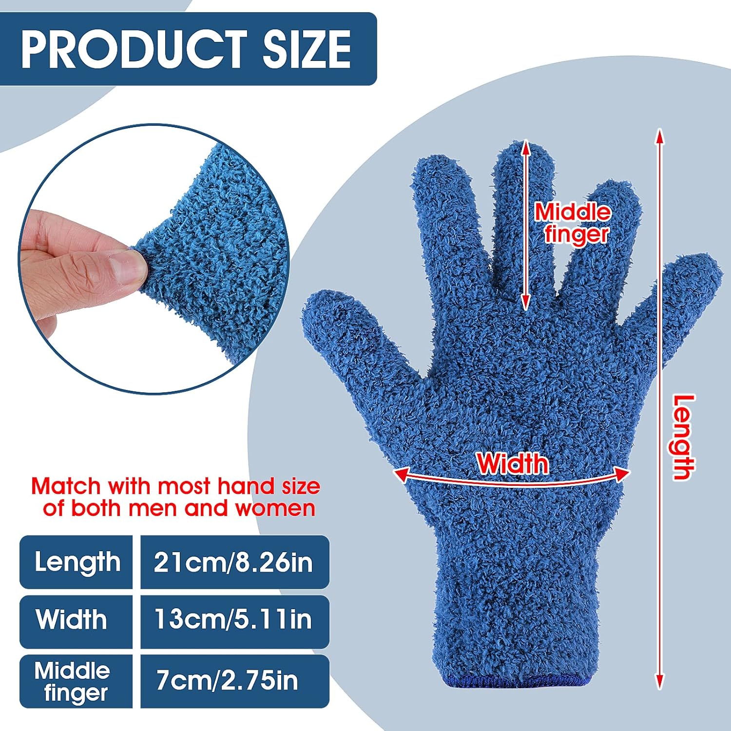 Guantes de microfibra para polvo, reutilizables, lavables, guantes de limpieza para plantas, limpieza de casa, lámparas de persianas de coche