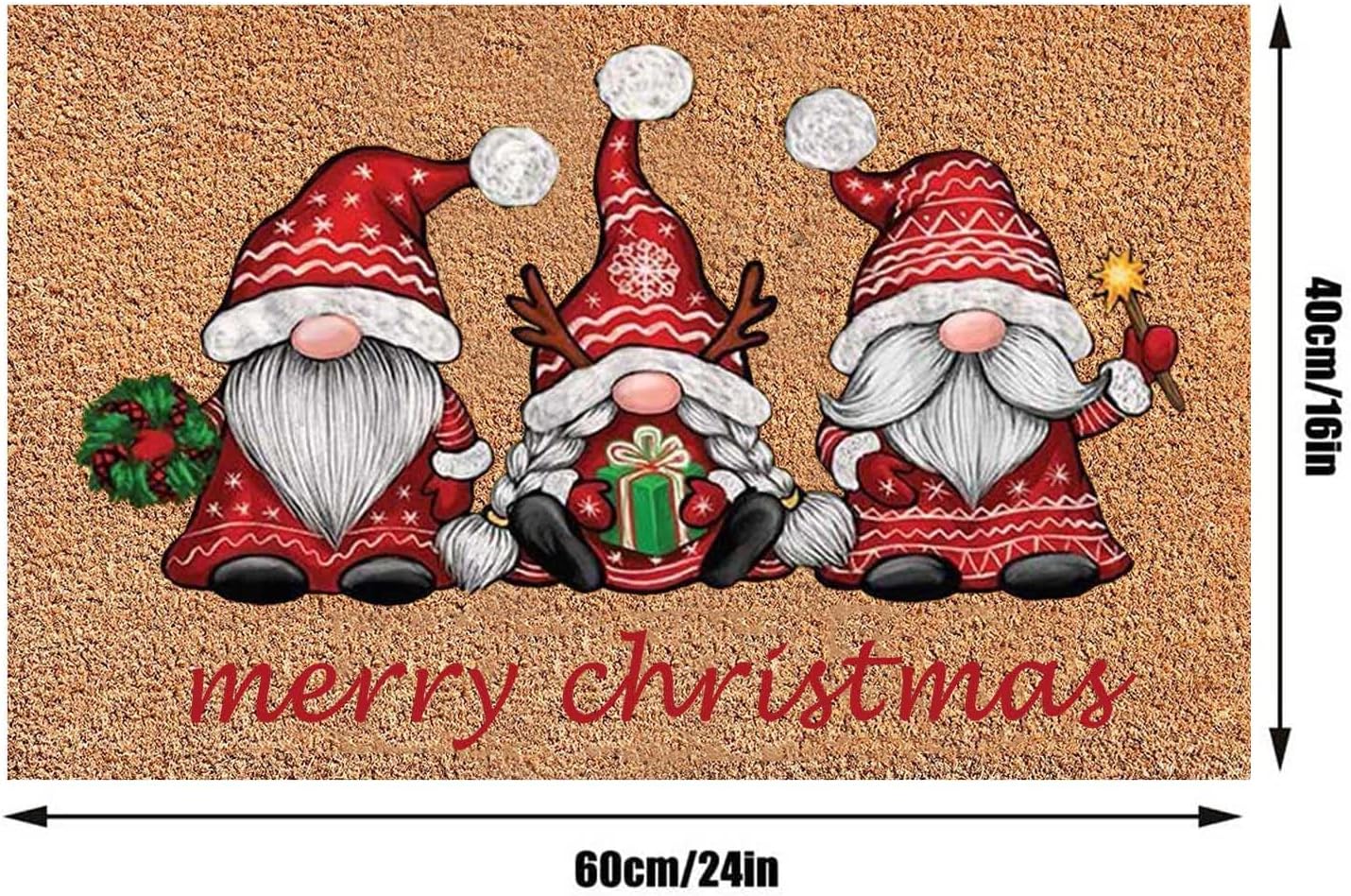 Felpudo para puerta delantera de Navidad, 23.6 x 15.7 pulgadas, impermeable, para entrada de Navidad, Papá Noel, decoración de casa para el hogar,