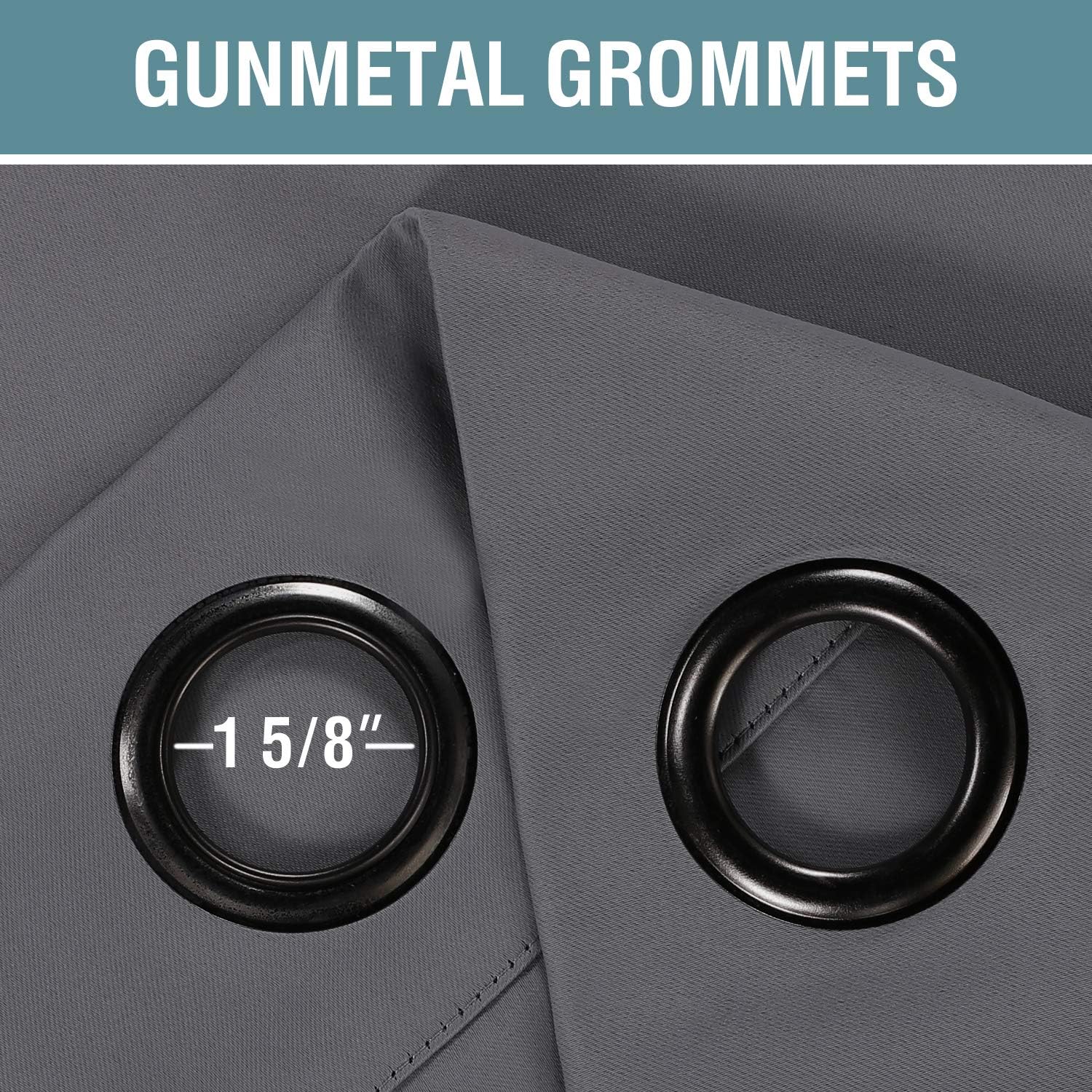 H.VERSAILTEX – Cortinas opacas prémium con ojales para oscurecimiento de dormitorios, salas de estar, puertas y ventanas, 1 panel, 52pulgadas de