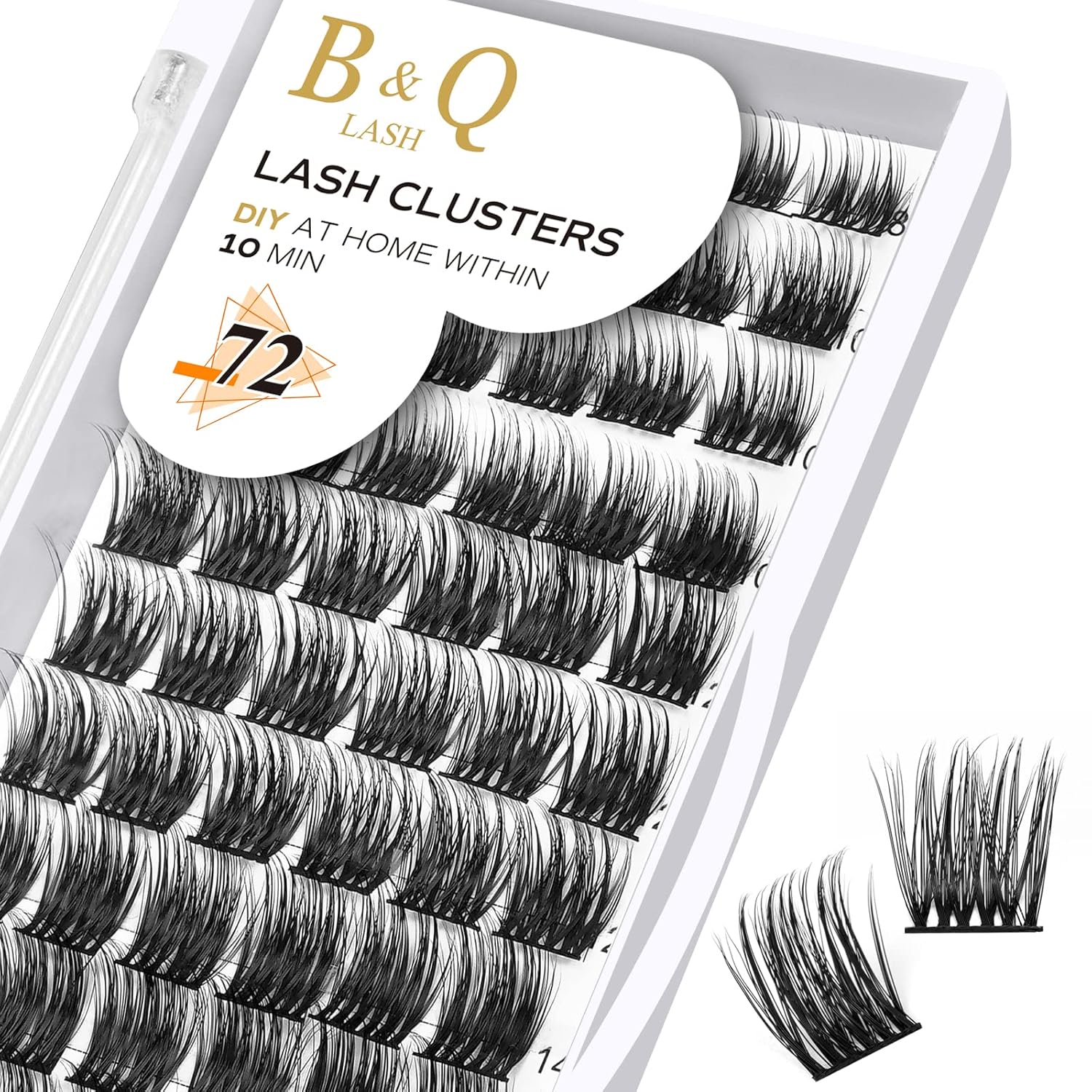 Extensiones de pestañas rizadas en racimo B42 D, 0.315-0.630 in, 72 racimos de pestañas rizadas C, D, B&Q LASH, extensiones de pestañas individuales