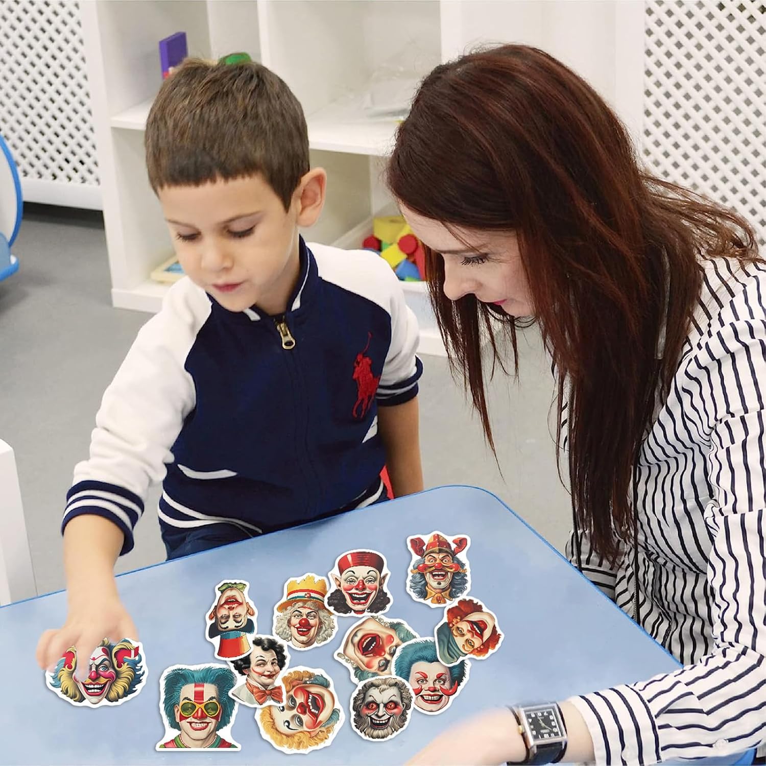 50 calcomanías divertidas de payaso de Joker de dibujos animados, calcomanías impermeables de vinilo para niños, adultos, adolescentes, para fiestas