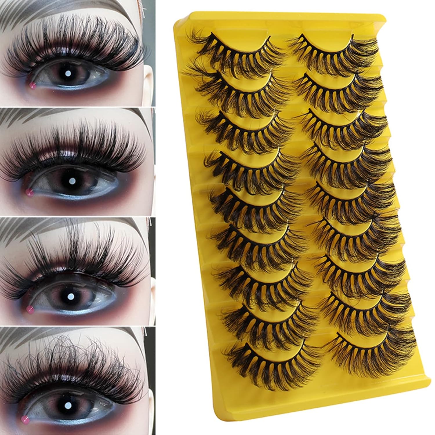 9 pares de pestañas postizas 3D naturales, suaves, gruesas, rizadas, dramáticas, largas, finas para disfrazarse, pestañas de belleza hechas a mano,
