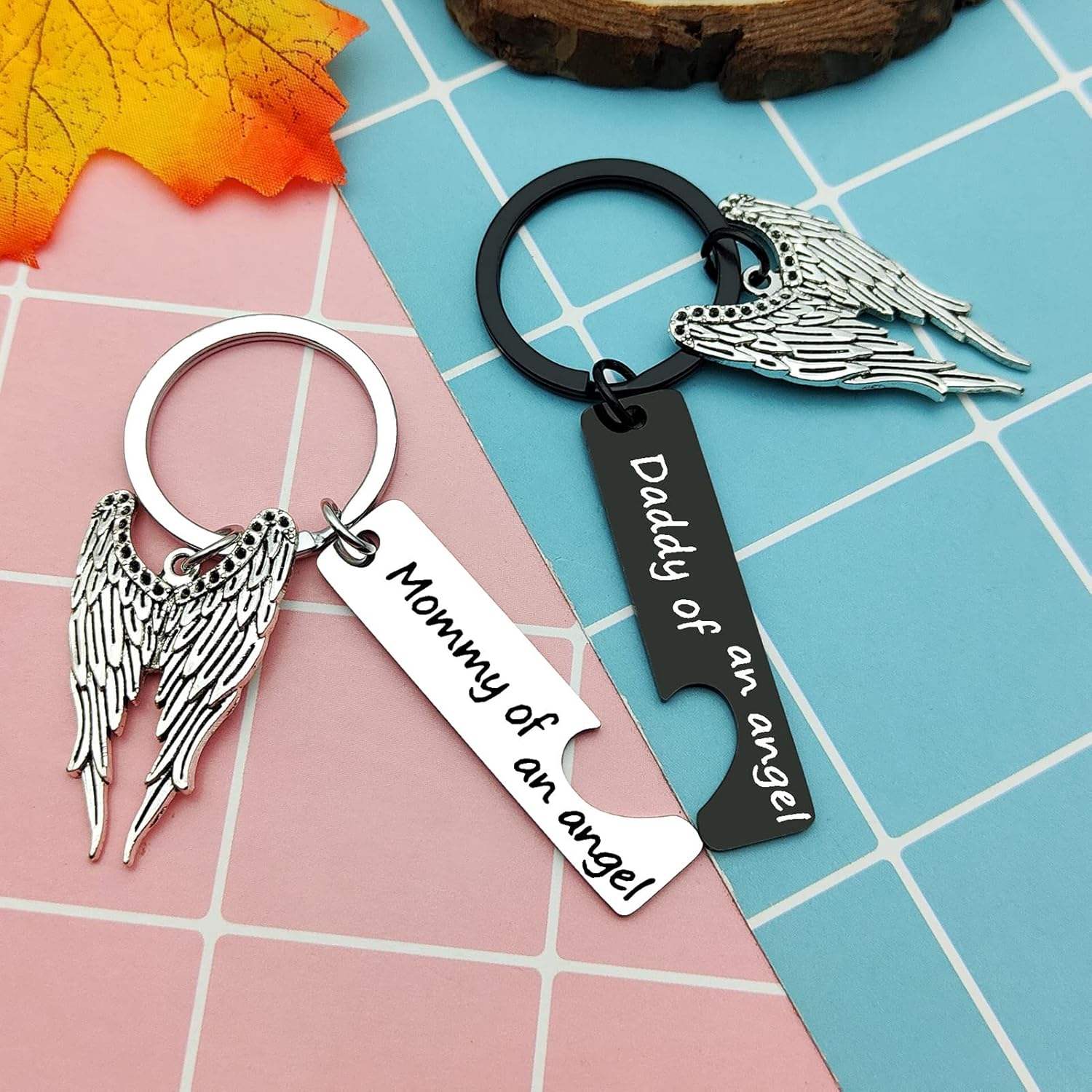 Heigebi Llavero conmemorativo para bebé, regalos de condolencias para pérdida de bebé, recuerdo para la pérdida del hijo de papá, mamá
