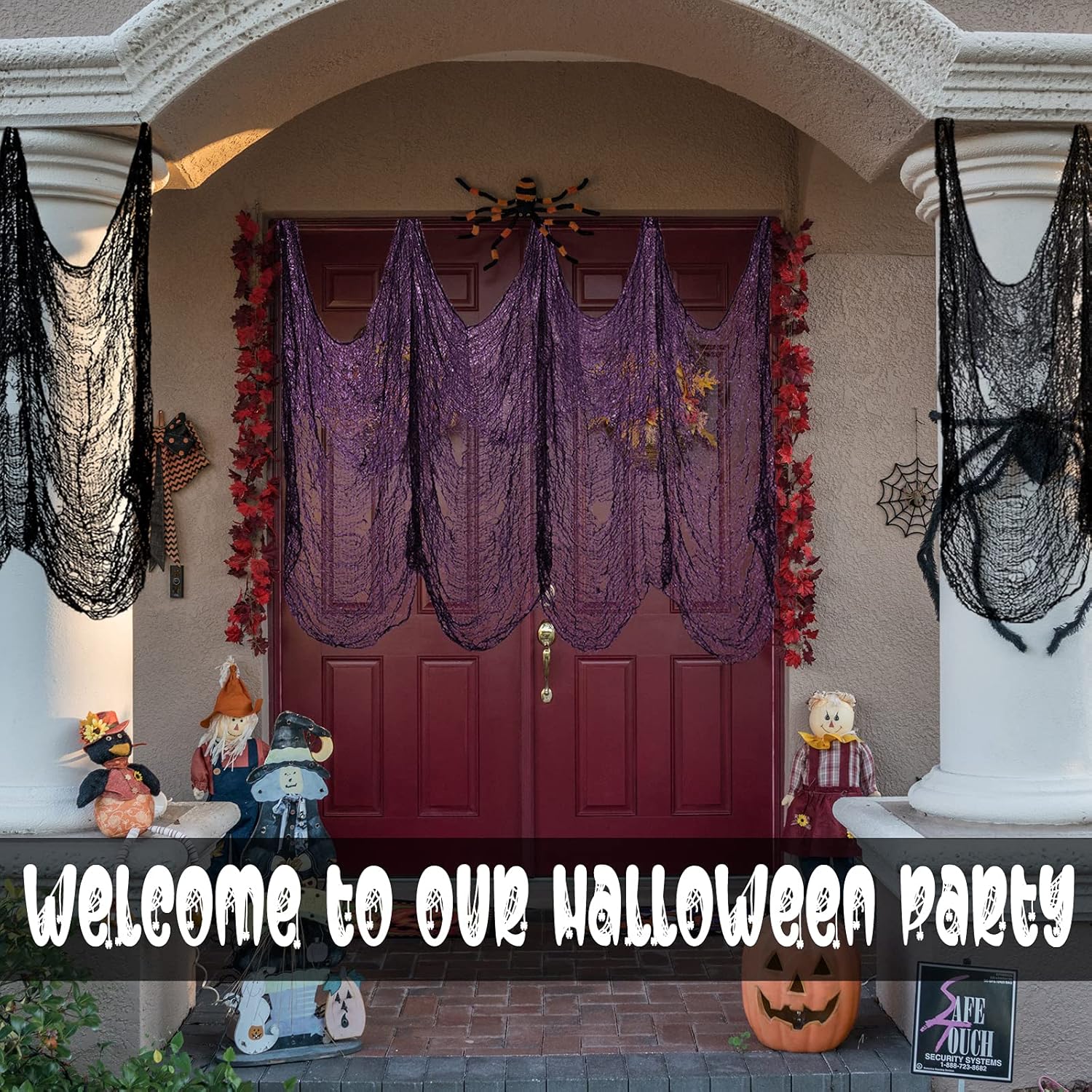 Legigo Paquete de 6 paños espeluznantes de Halloween (30 x 72 pulgadas), gasa espeluznante para fiesta de Halloween, suministros de fiesta de