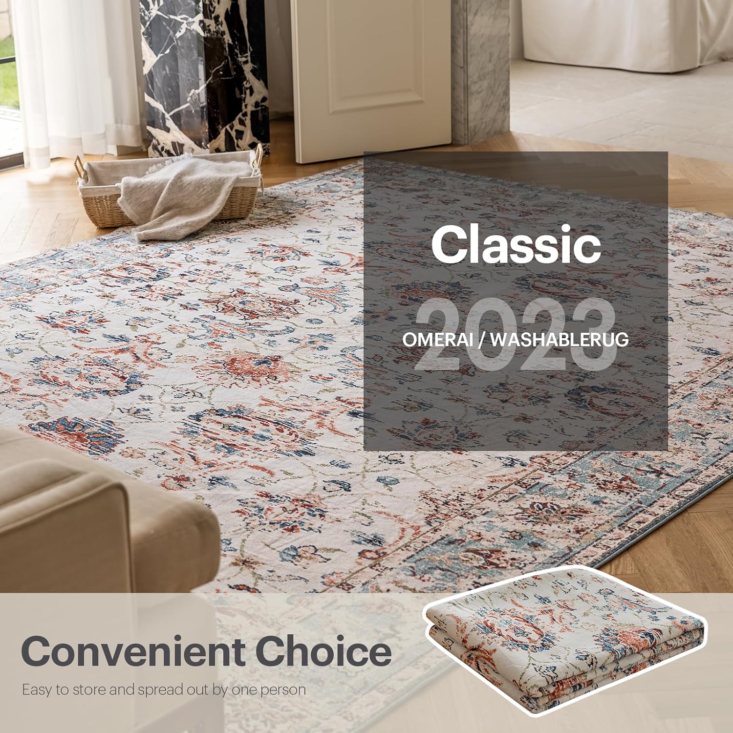 OMERAI Alfombra de área de 5 x 7 pies para dormitorio, alfombra lavable para sala de estar, cocina, comedor, antideslizante, decoración del hogar,