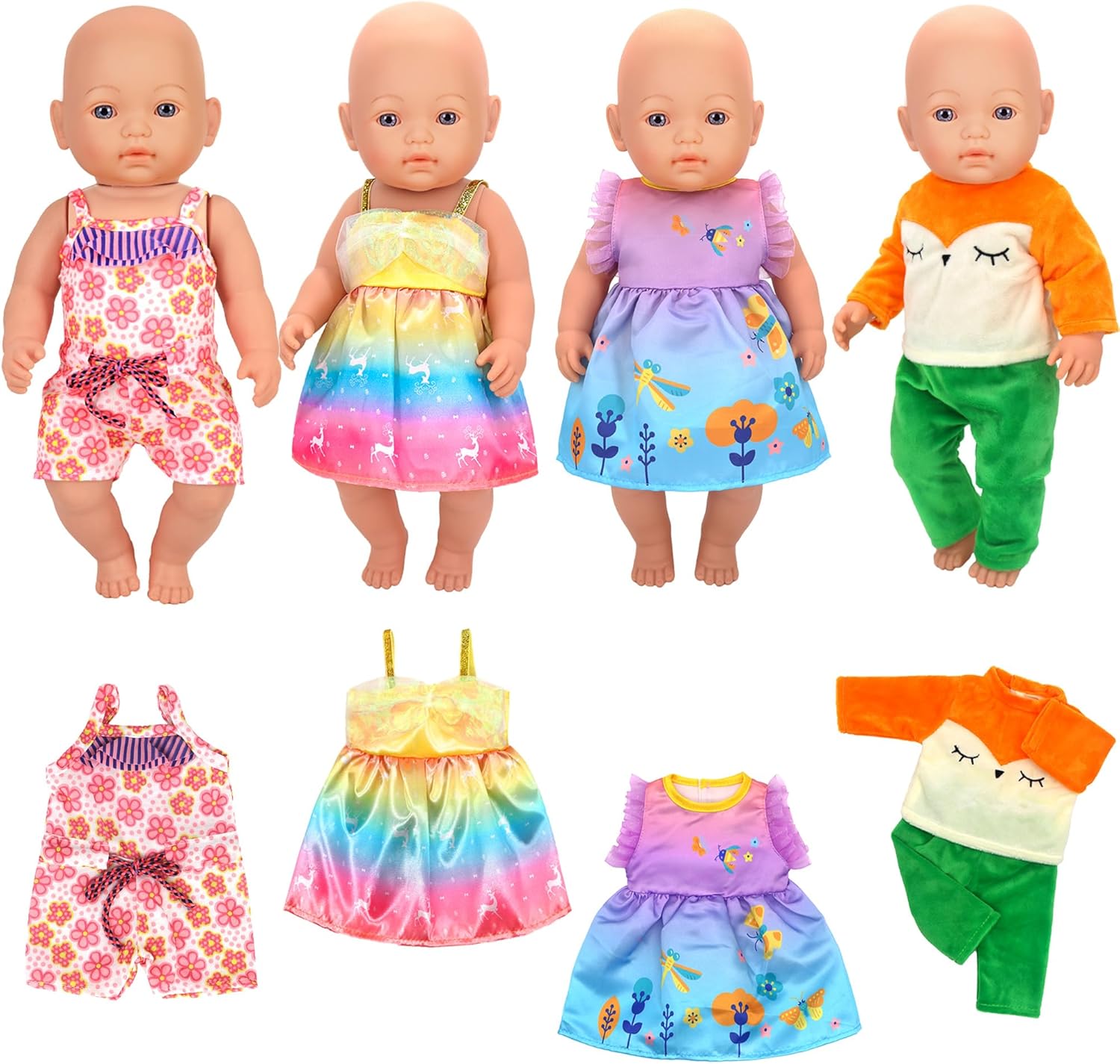 10 juegos de ropa y accesorios para muñecas de bebé de 14 a 16 pulgadas, muñecas recién nacidas de 16.9 in, muñecas de 15 pulgadas, muñecas de 18