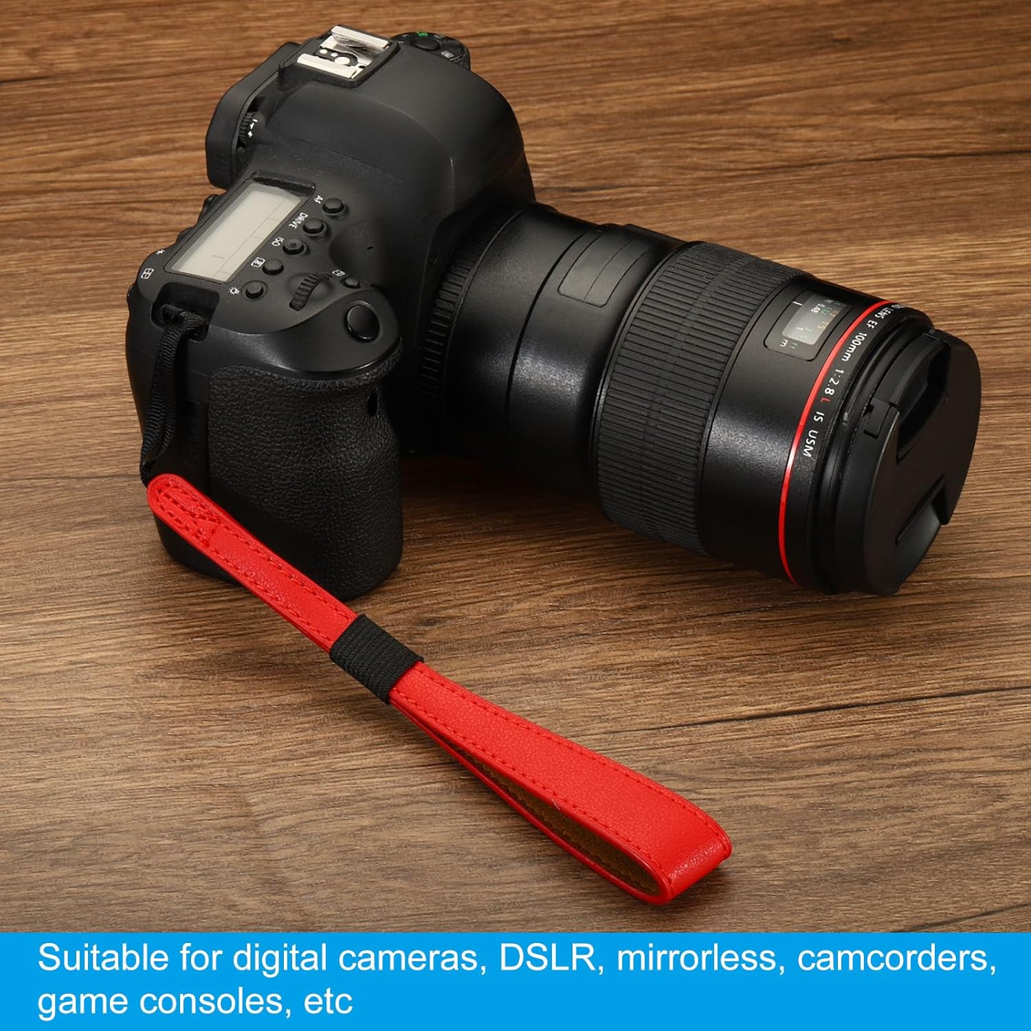 PATIKIL Correas de muñeca para cámara, correa de muñeca ajustable de cuero sintético para cámara digital DSLR