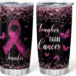 Hyturtle Vaso de concientización sobre el cáncer de mama personalizado para mujeres, regalos motivacionales de cumpleaños, Navidad, para Hyturtle Vaso de concientización sobre el cáncer de mama personalizado para mujeres, regalos motivacionales de cumpleaños, Navidad, para
