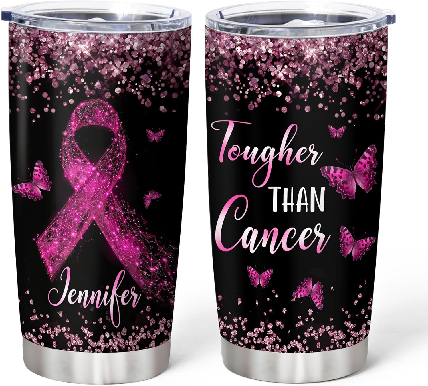 Hyturtle Vaso de concientización sobre el cáncer de mama personalizado para mujeres, regalos motivacionales de cumpleaños, Navidad, para