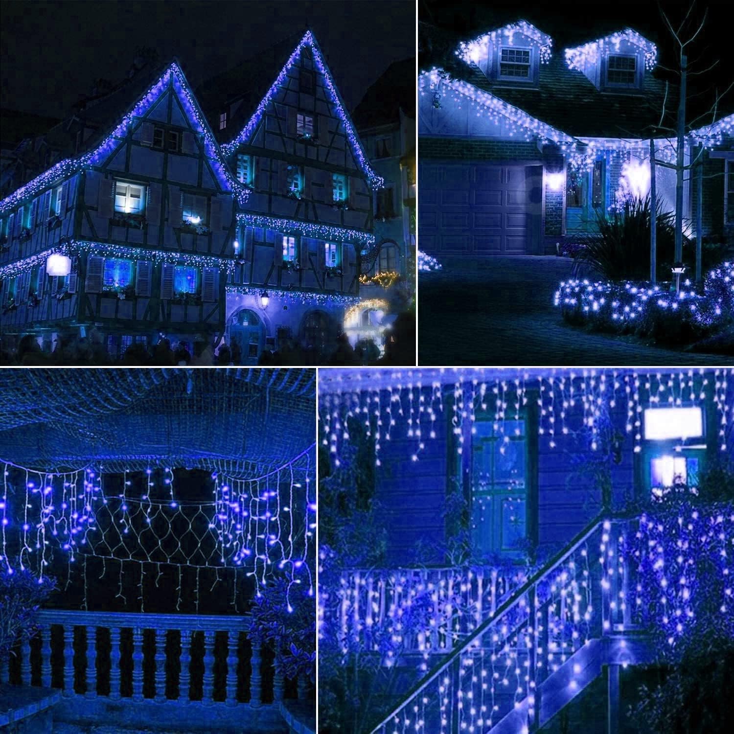 TuoPuLife Luces LED de carámbano para exteriores, 32.8 pies, 400 luces LED de Navidad con temporizador, impermeables, conectables, cortina de