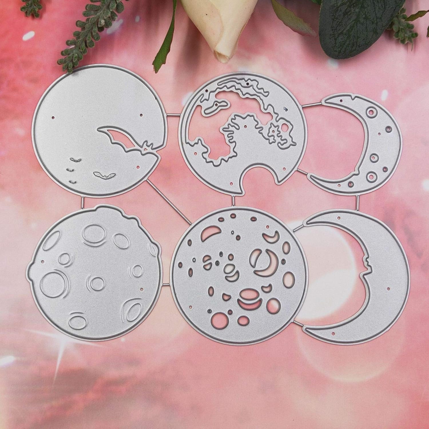 DIY Luna en forma de corte de metal troqueles plantilla álbum de recortes álbum de fotos decorativo de papel de felicitación que hace tarjetas de