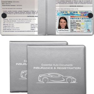 Soporte para registro y seguro de automóvil, paquete de 2 organizadores de documentos esenciales de alta calidad con cierre de velcro fuerte, Soporte para registro y seguro de automóvil, paquete de 2 organizadores de documentos esenciales de alta calidad con cierre de velcro fuerte,
