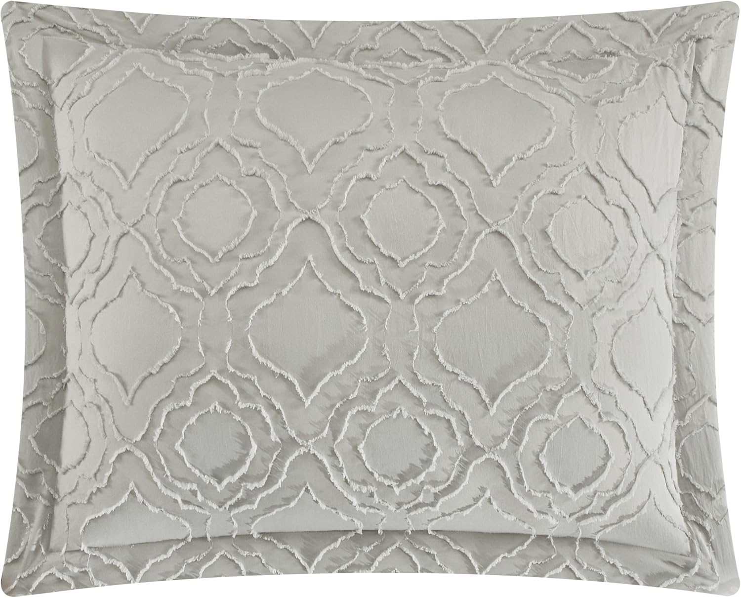 Chic Home Jane – Juego de edredón de 5 piezas con clip, diseño geométrico de cuadrifolio jacquard, fundas de almohada decorativas incluidas, King,